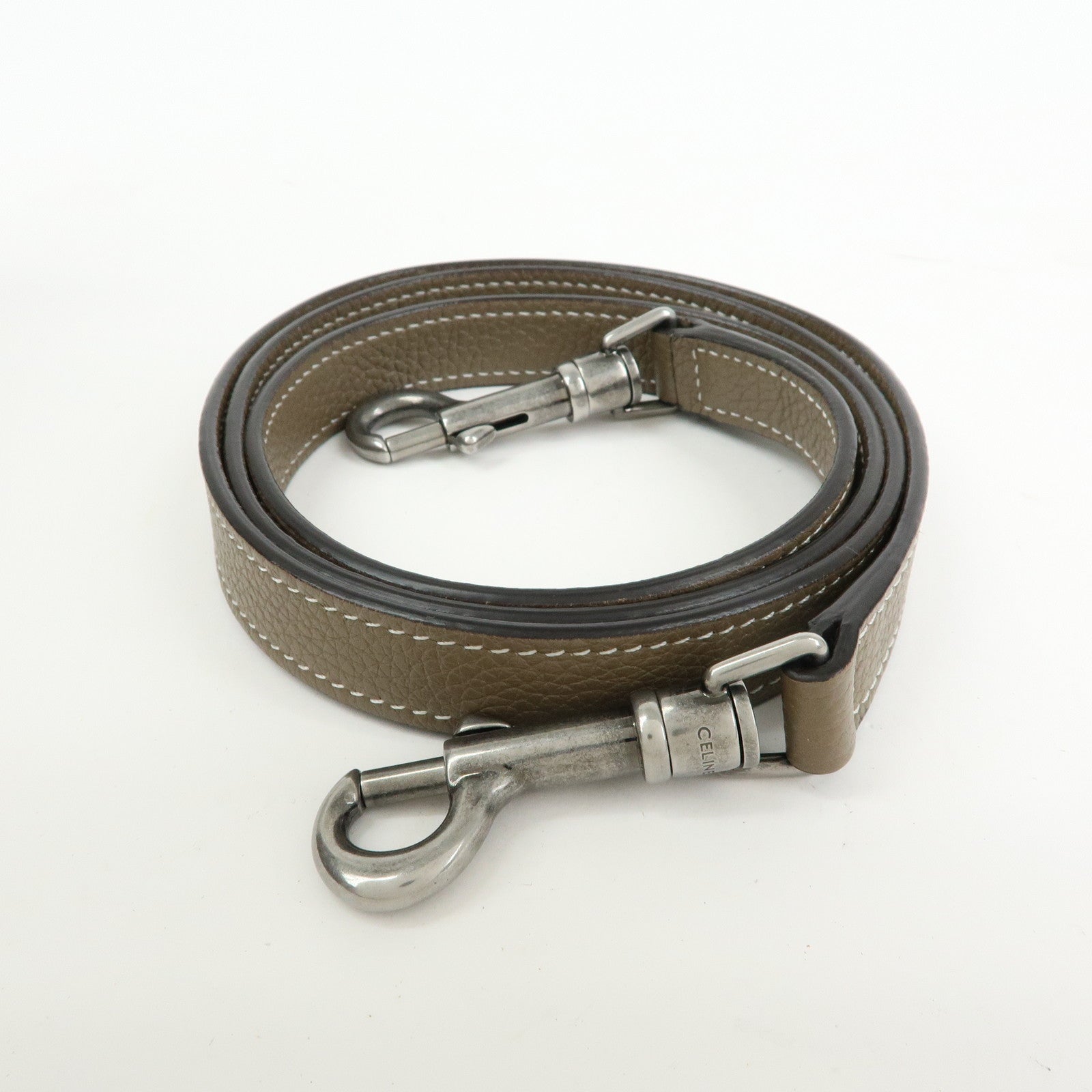 CELINE Luggage Nano Shopper Calf Leather 2Way Bag Hand Bag Gray