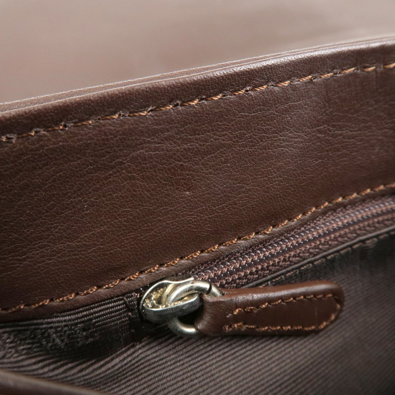 LOEWE Anagram Leather Hand Bag Shoulder Bag Brown