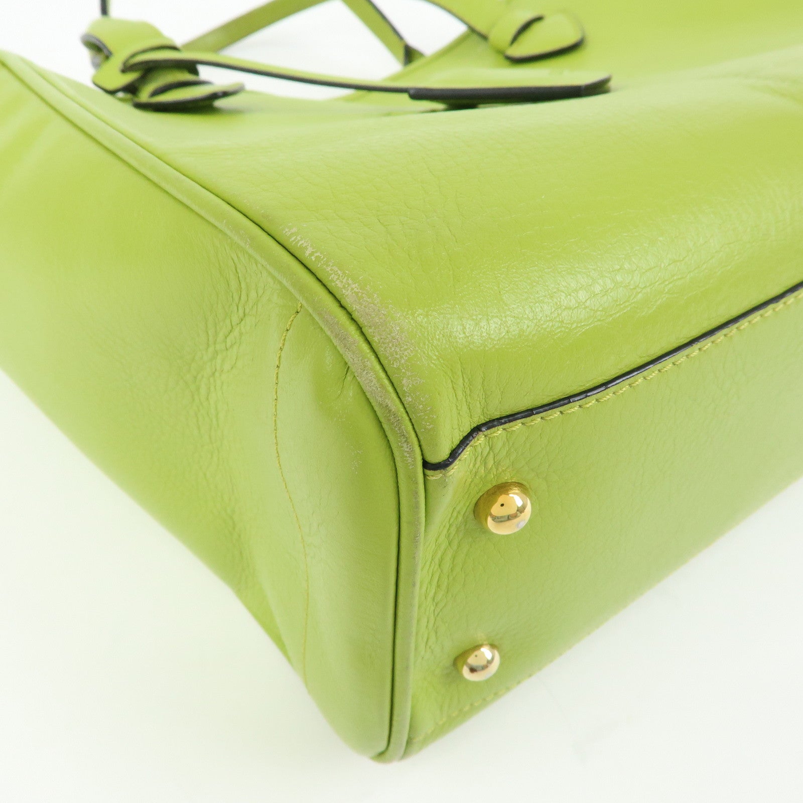 LOEWE Heritage Leather Tote Bag Hand Bag Light Green