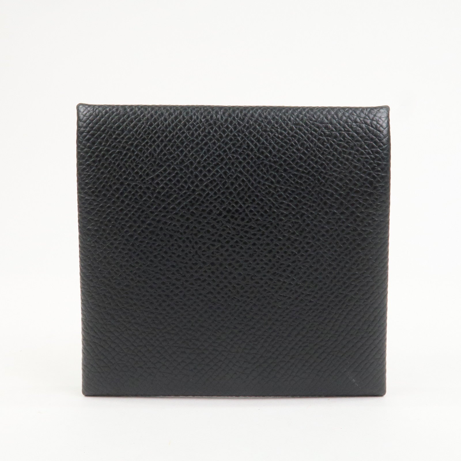 HERMES BASTIA Leather Coin Case Coin Purse Black