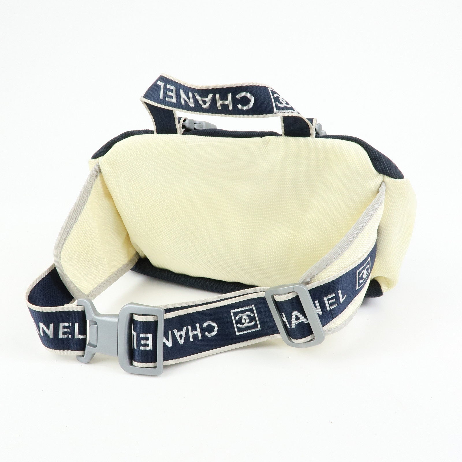 CHANEL Sportline Nylon 2Way Bag Hand Bag Navy Ivory A27892