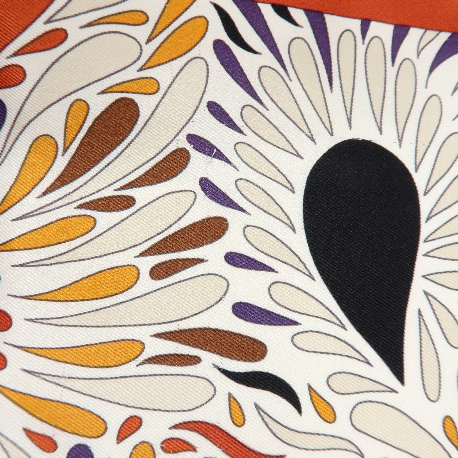 HERMES Carre 65 Set of 2 Silk 100% Scarf Beige Brown Orange