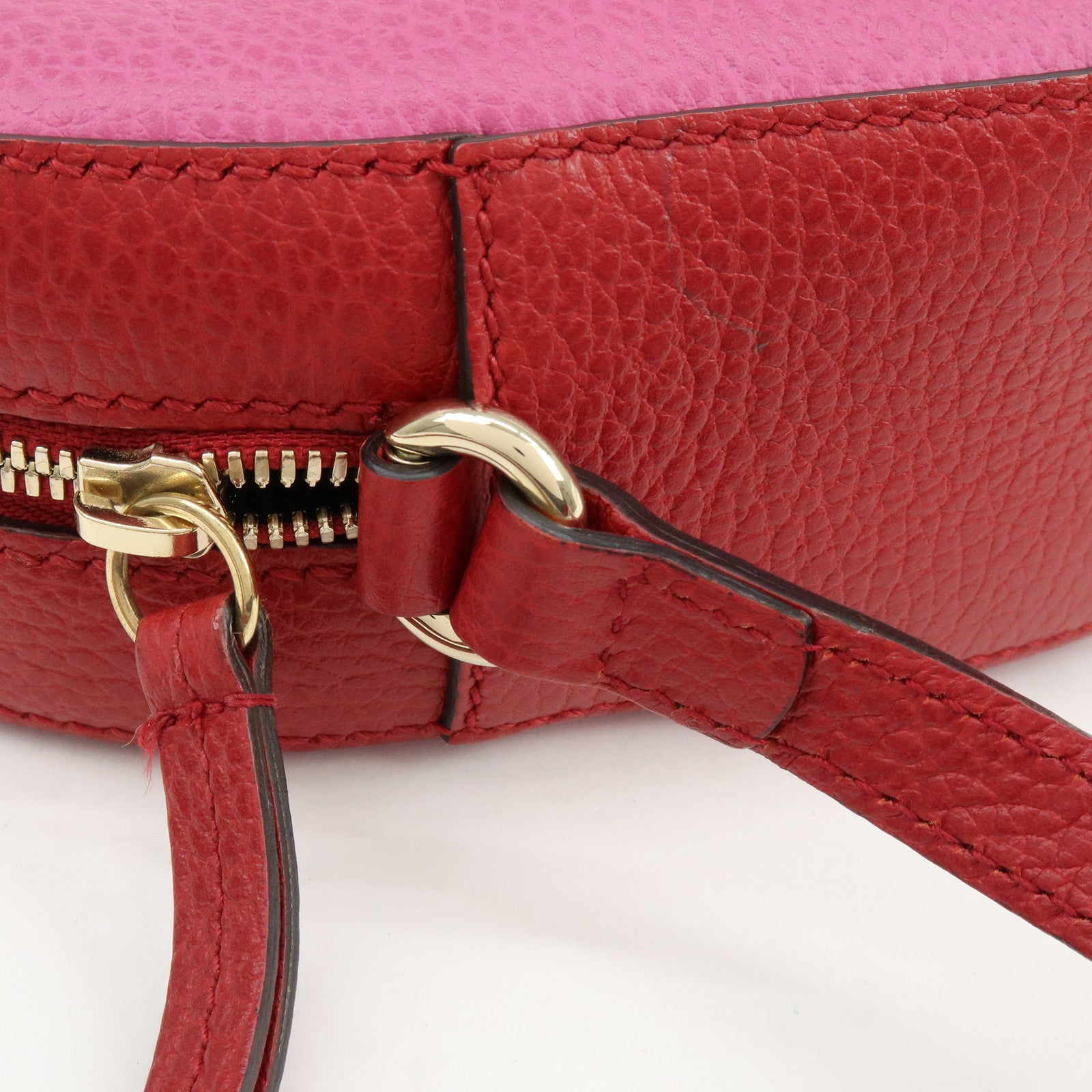 GUCCI SOHO Leather Shoulder Crossbody Bag Pink Red 431567