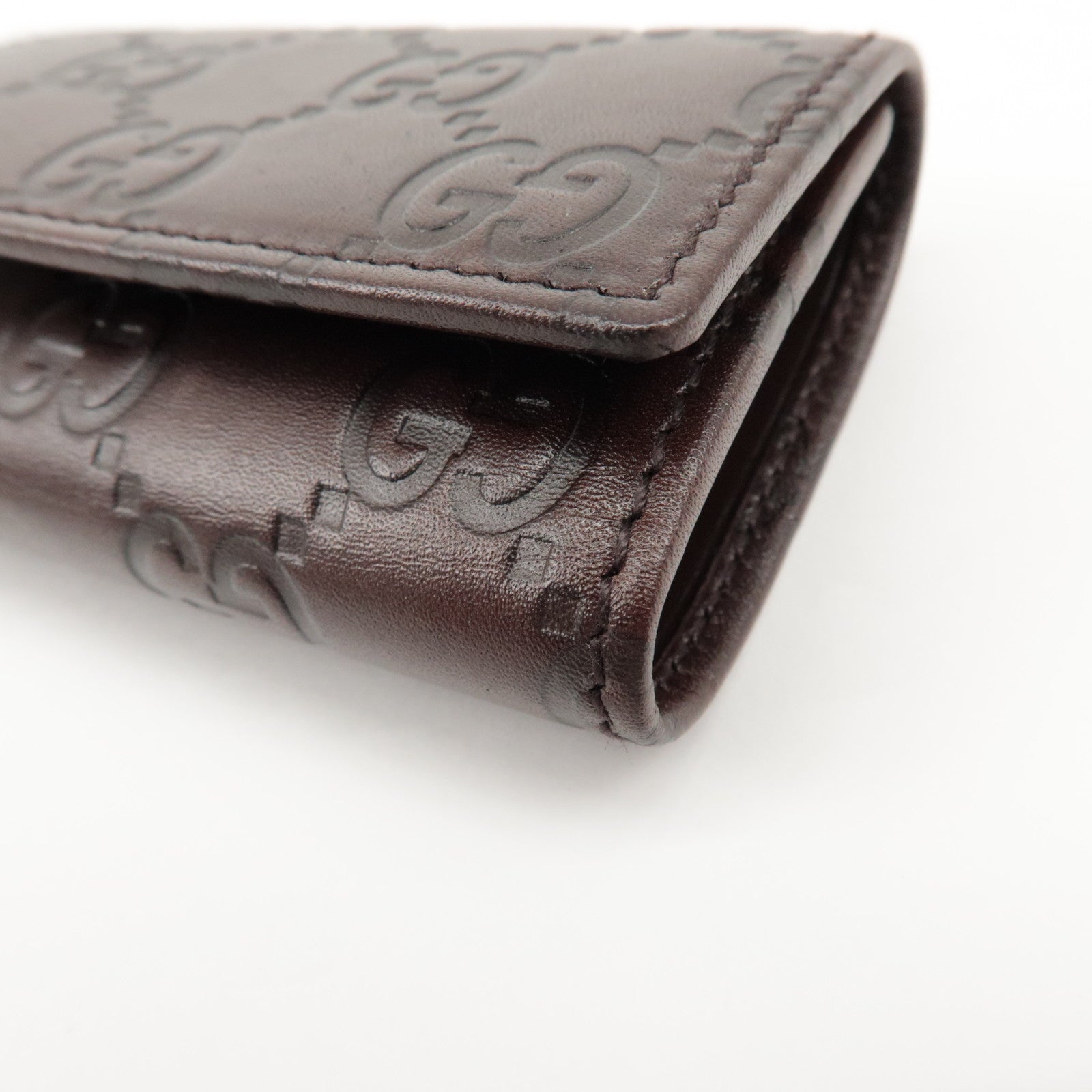 GUCCI Guccissima Leather 6 Rings Key Case Key Holder Brown 138093 Used