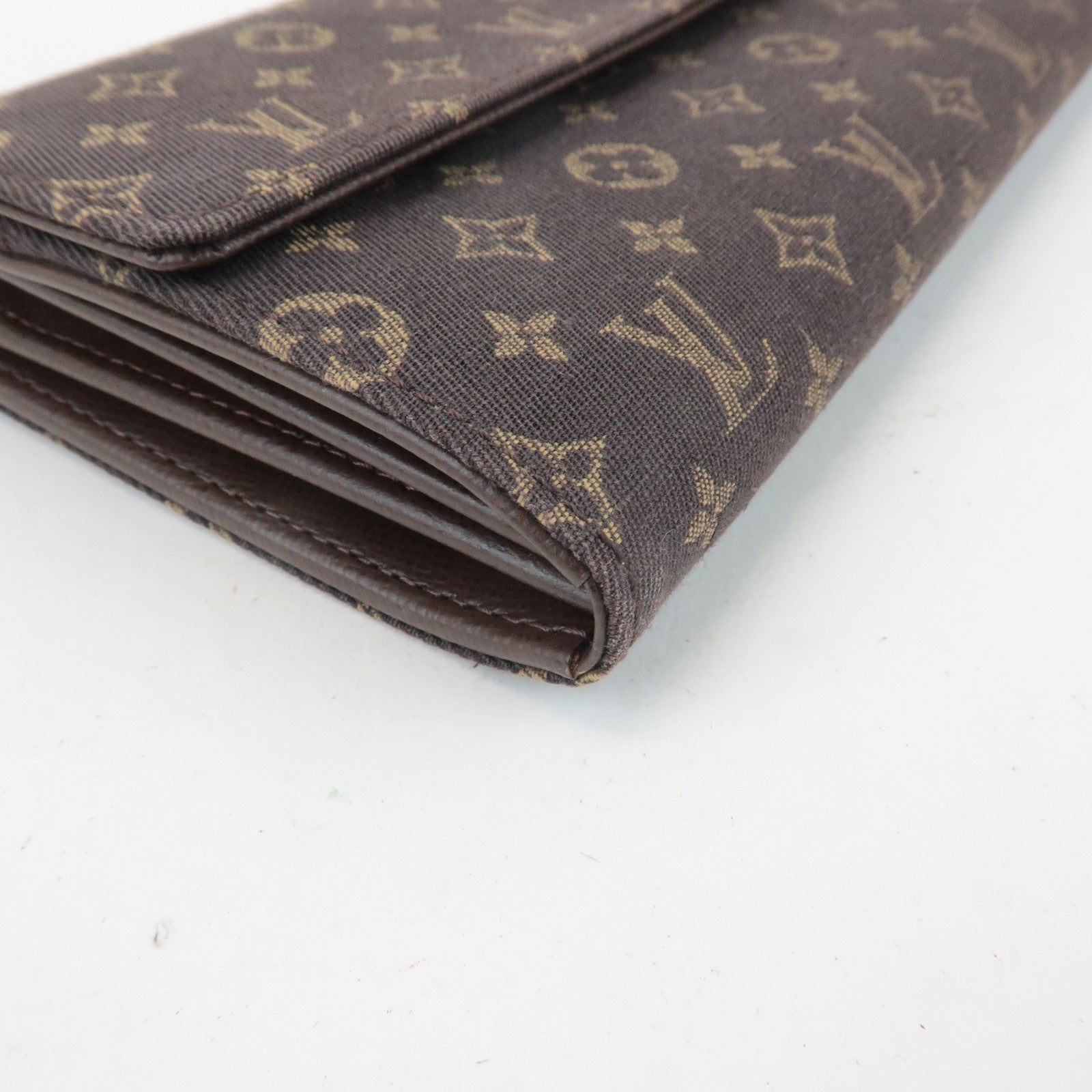 Louis Vuitton Monogram Mini Lin Portefeuille Sarah Long Wallet M95234 Used