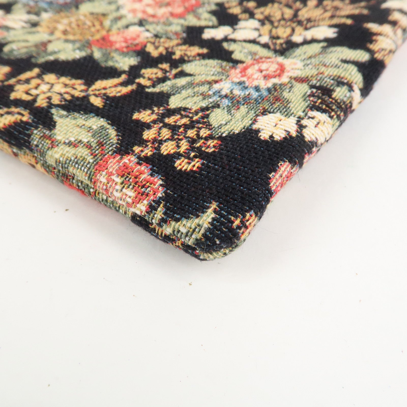 CELINE Jacquard Leather Clutch Bag Second Bag Black Multicolor