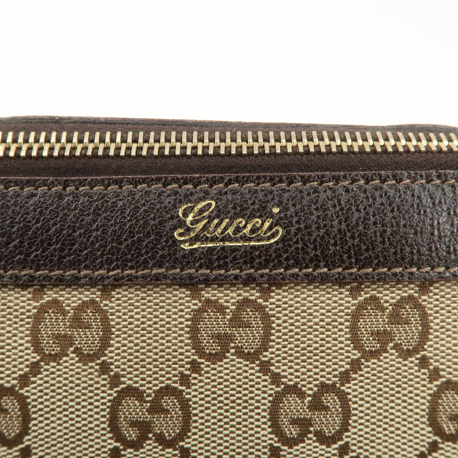 GUCCI Abbey GG Canvas Leather Tote Bag Hand Bag Beige 141470 Used