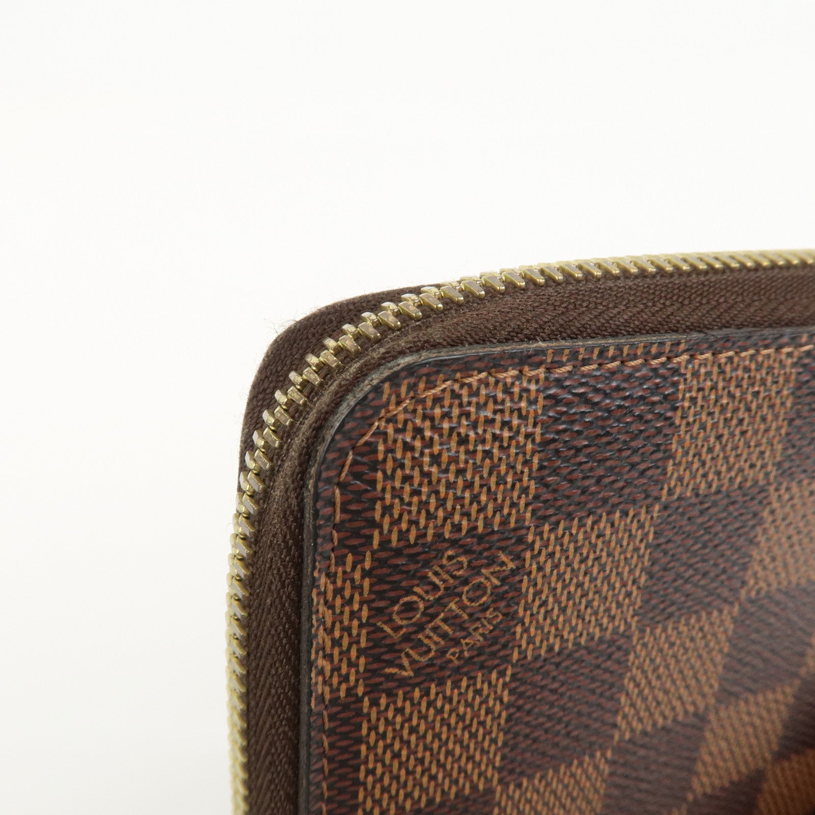 Louis Vuitton Damier Canvas Zippy Wallet Old Style Brown N60015