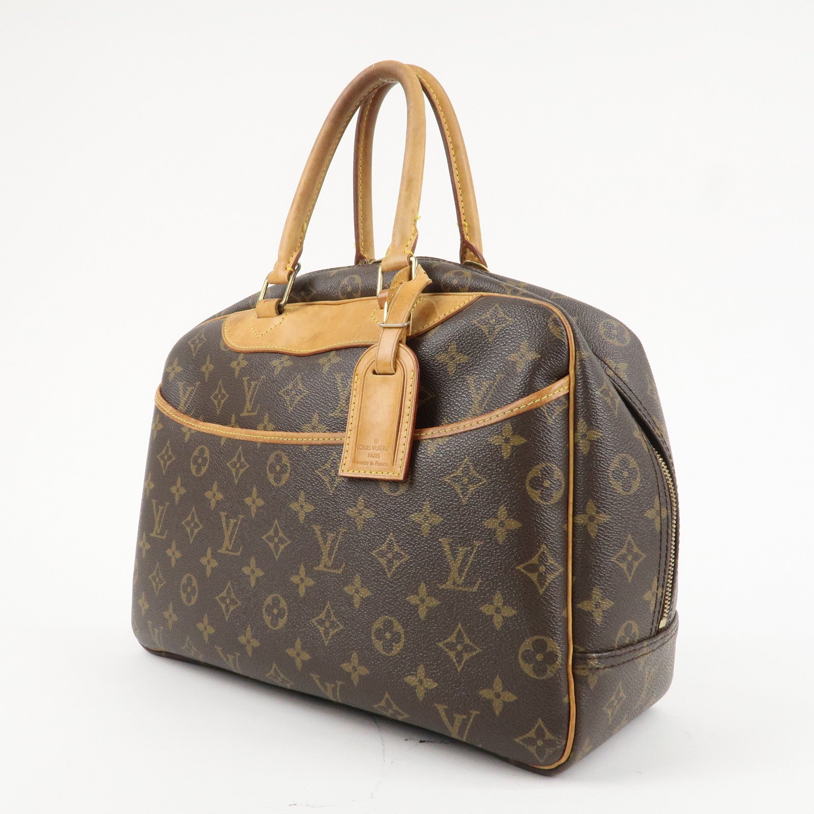 Louis Vuitton Monogram Deauville Hand Bag Brown M47270 Used