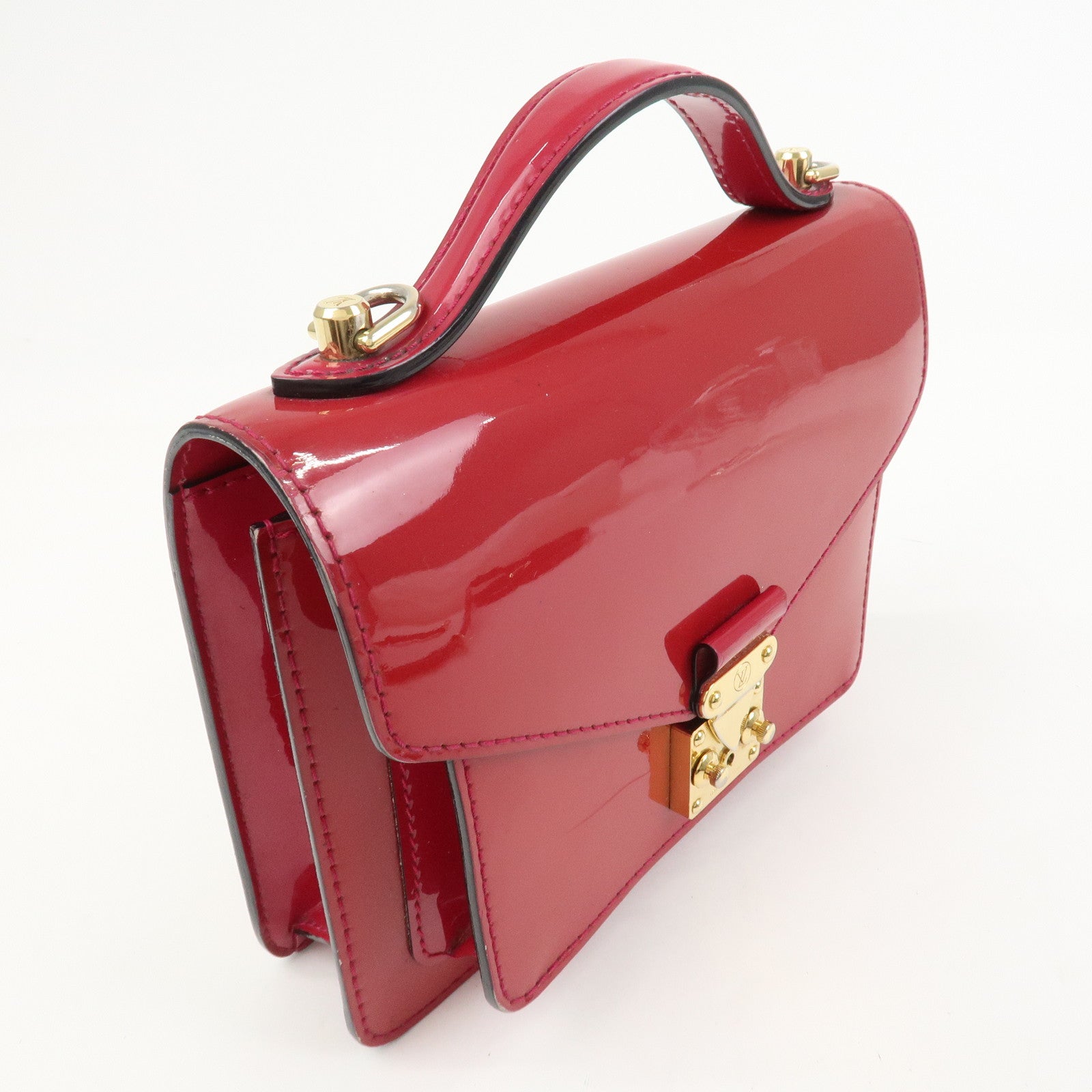 Louis Vuitton Vernis Monceau BB 2Way Hand Bag Rose Indien M91579