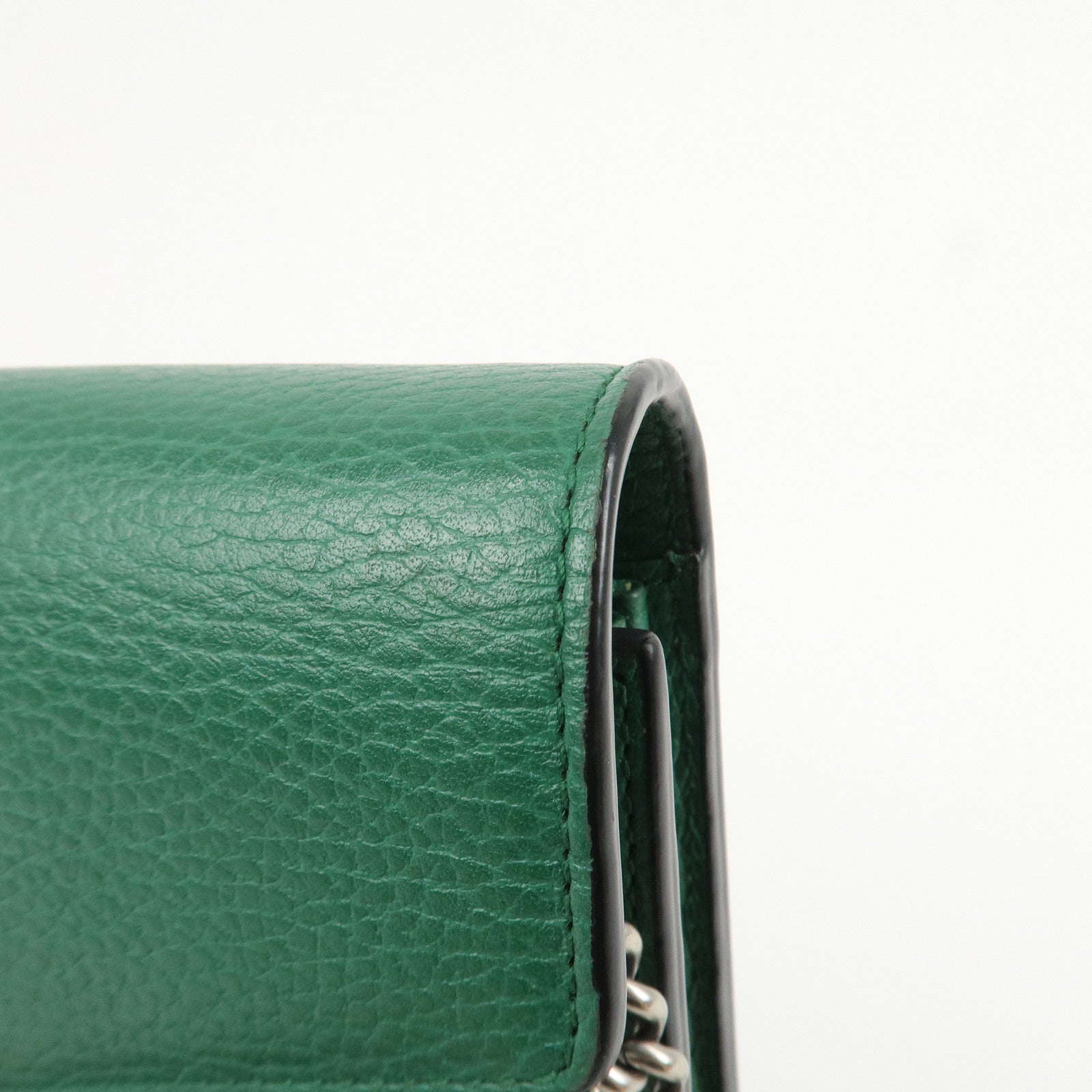 GUCCI Dionysus Leather Chain Shoulder Bag Green 401231