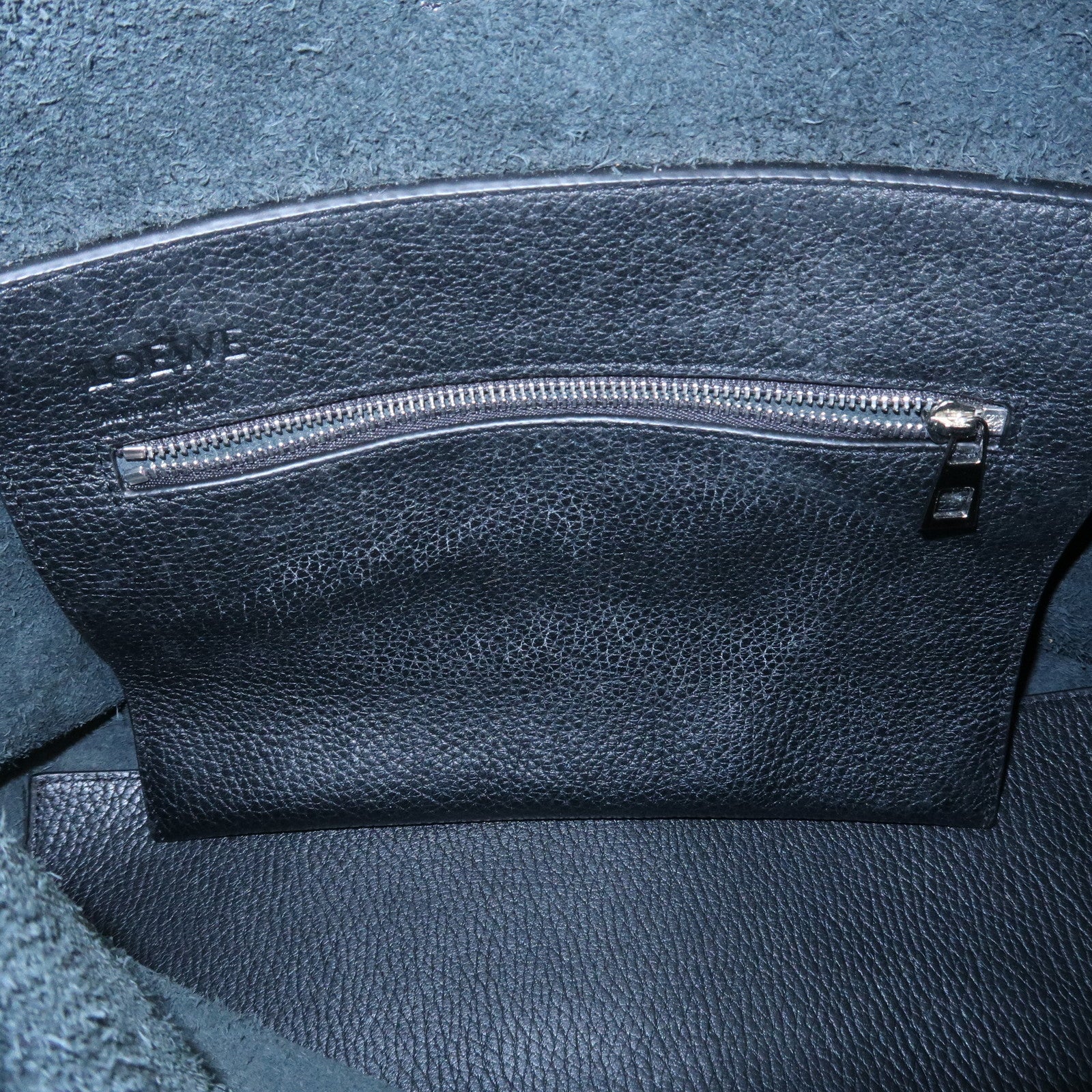 LOEWE Anagram Logo Leather Shoulder Bag Crossbody Bag Black