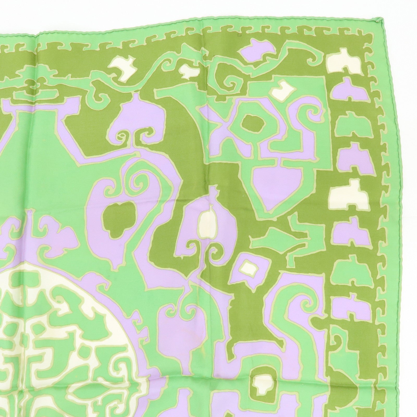 Christian Dior Set of 2 Silk 100% Scarf Sheer Brown Green
