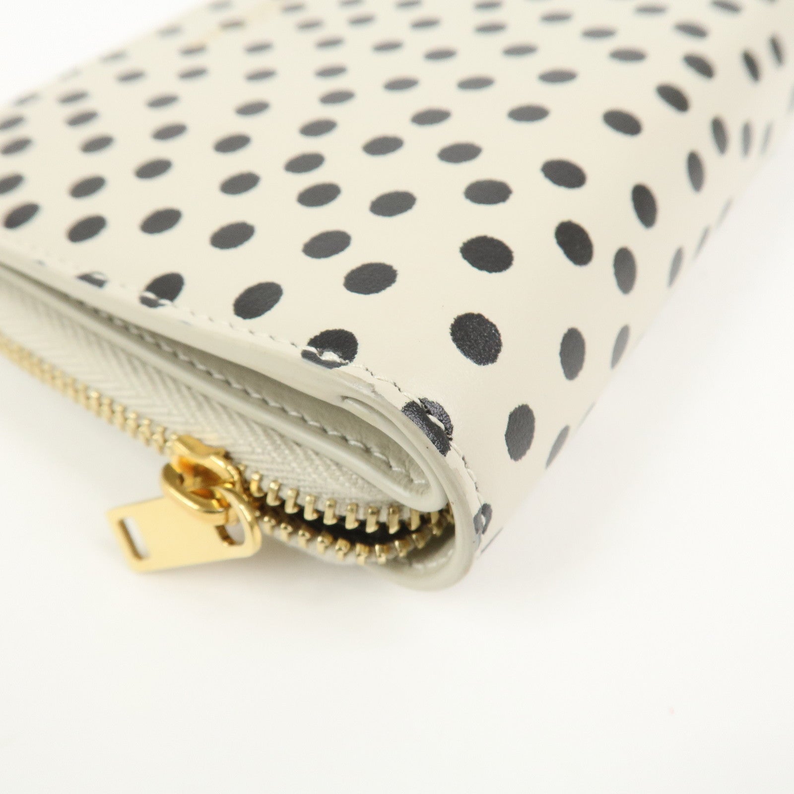 SAINT LAURENT PARIS Dot Print Round Zippy Compact Wallet 562796