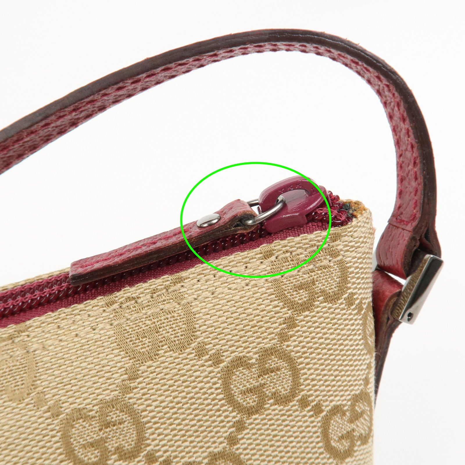 GUCCI Boat Bag GG Canvas Leather Hand Bag Light Brown 07198