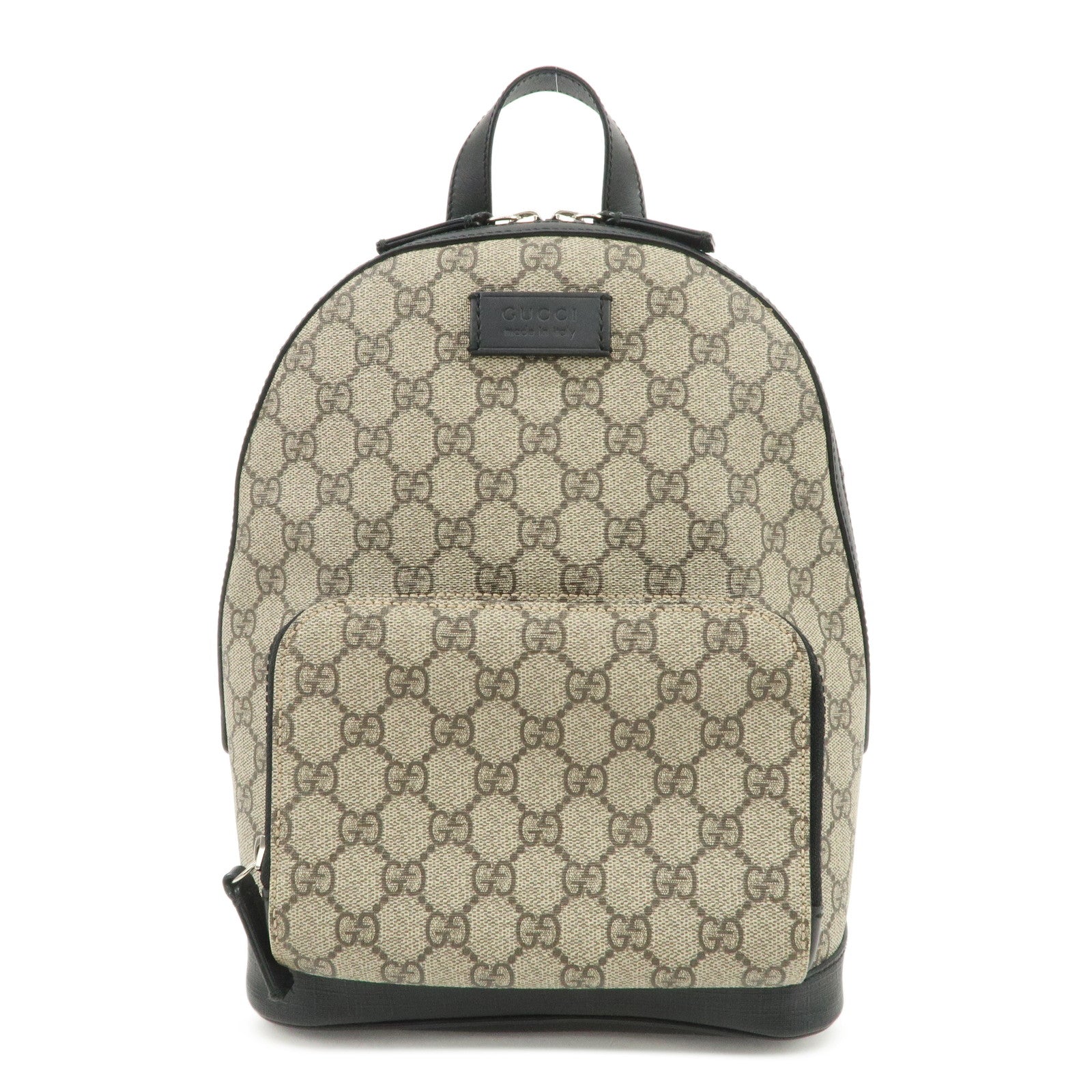 GUCCI GG Supreme Nylon Leather Backpack Rucksack Beige Black 429020