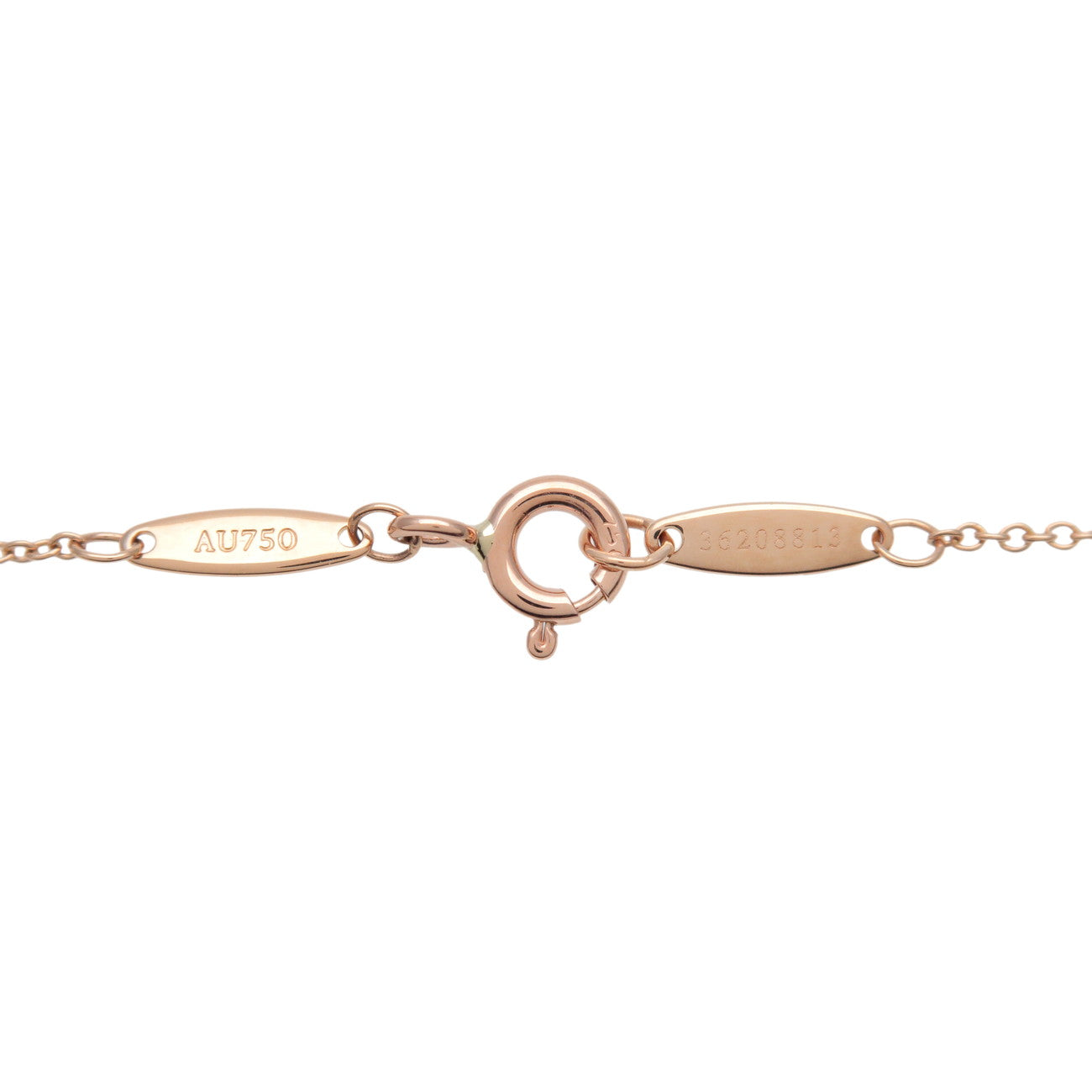 Tiffany & Co By The Yard 1P Diamond Necklace K18 750PG Rose Gold