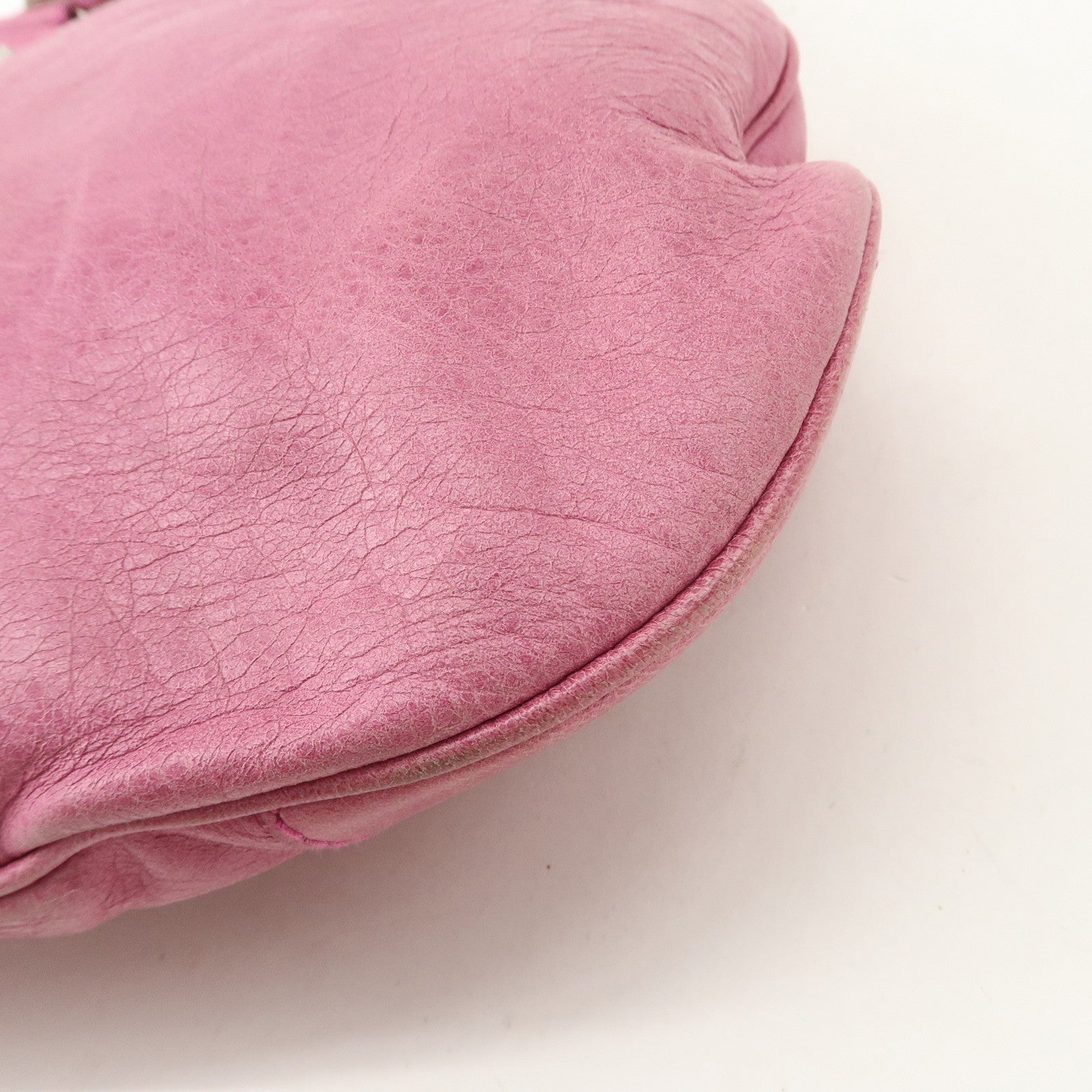 BALENCIAGA The Giant Slim Leather Shoulder Bag Hand Bag Pink 192911 Used