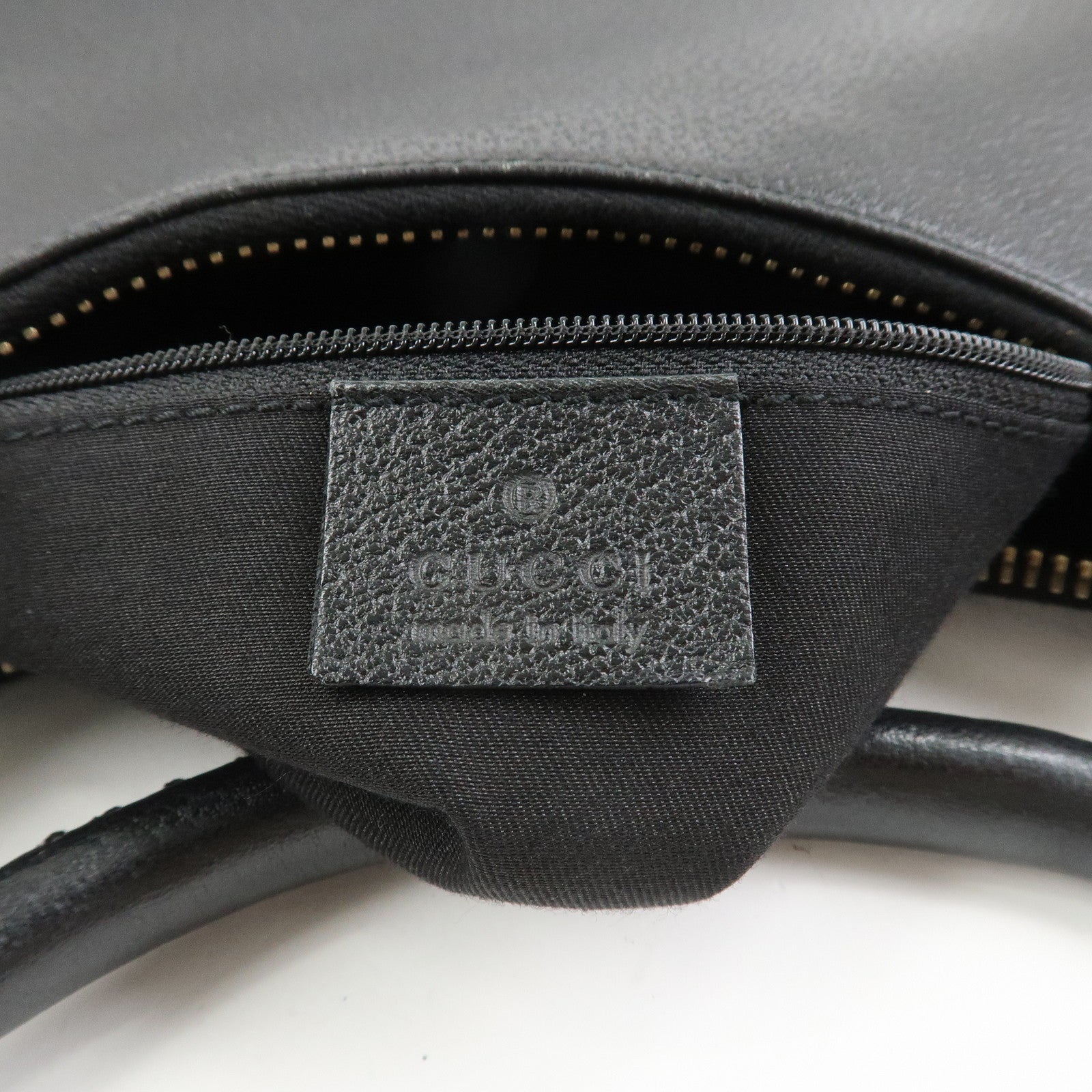 GUCCI Leather Shoulder Bag Hand Bag Black 115003