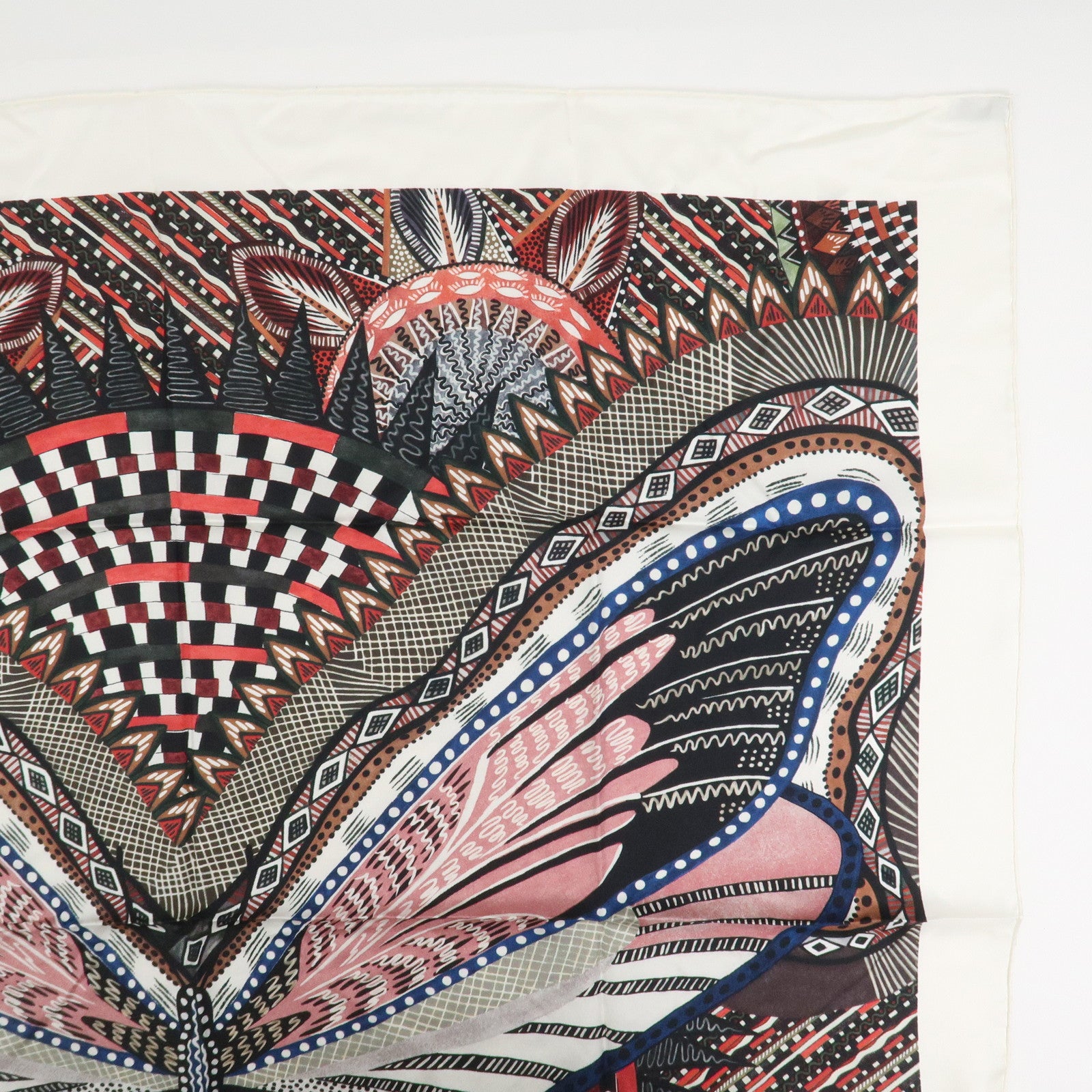 Christian Dior Logo Silk 100% Scarf Butterfly Motif Multicolor