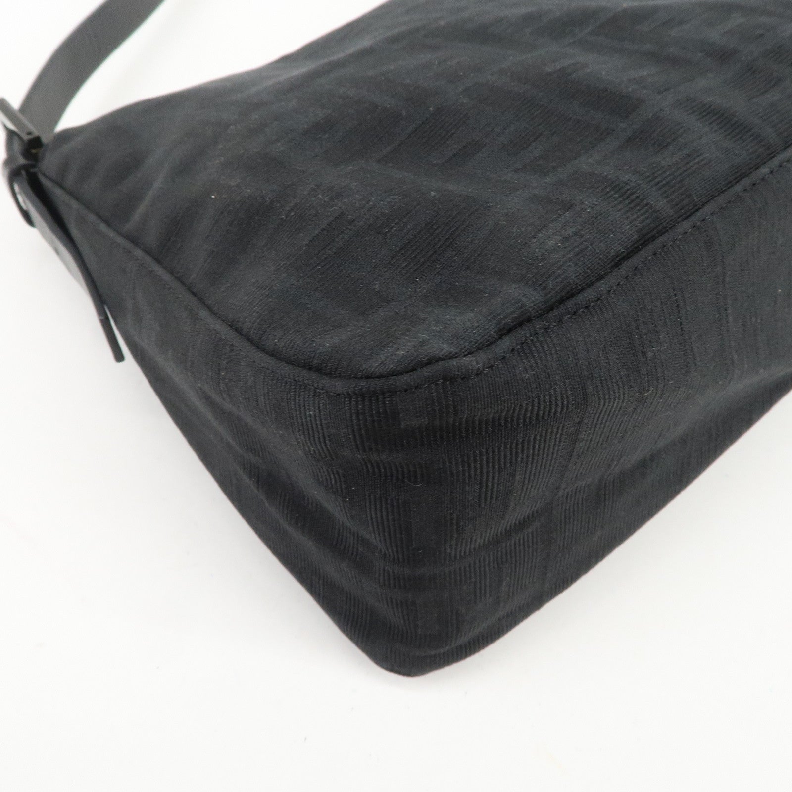 FENDI Mamma Baguette Zucca Canvas Leather Shoulder Hand Bag 8BR001