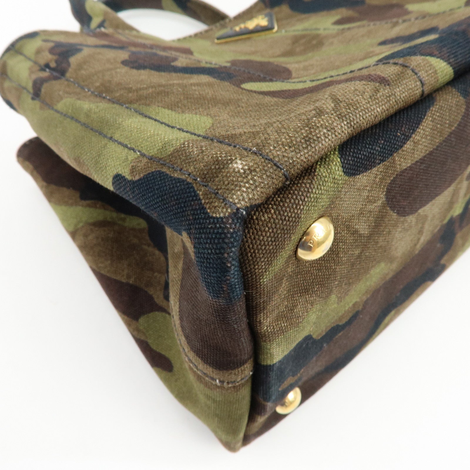 PRADA Triangle Logo Canapa Mini Canvas 2Way Bag Camouflage 1BG439