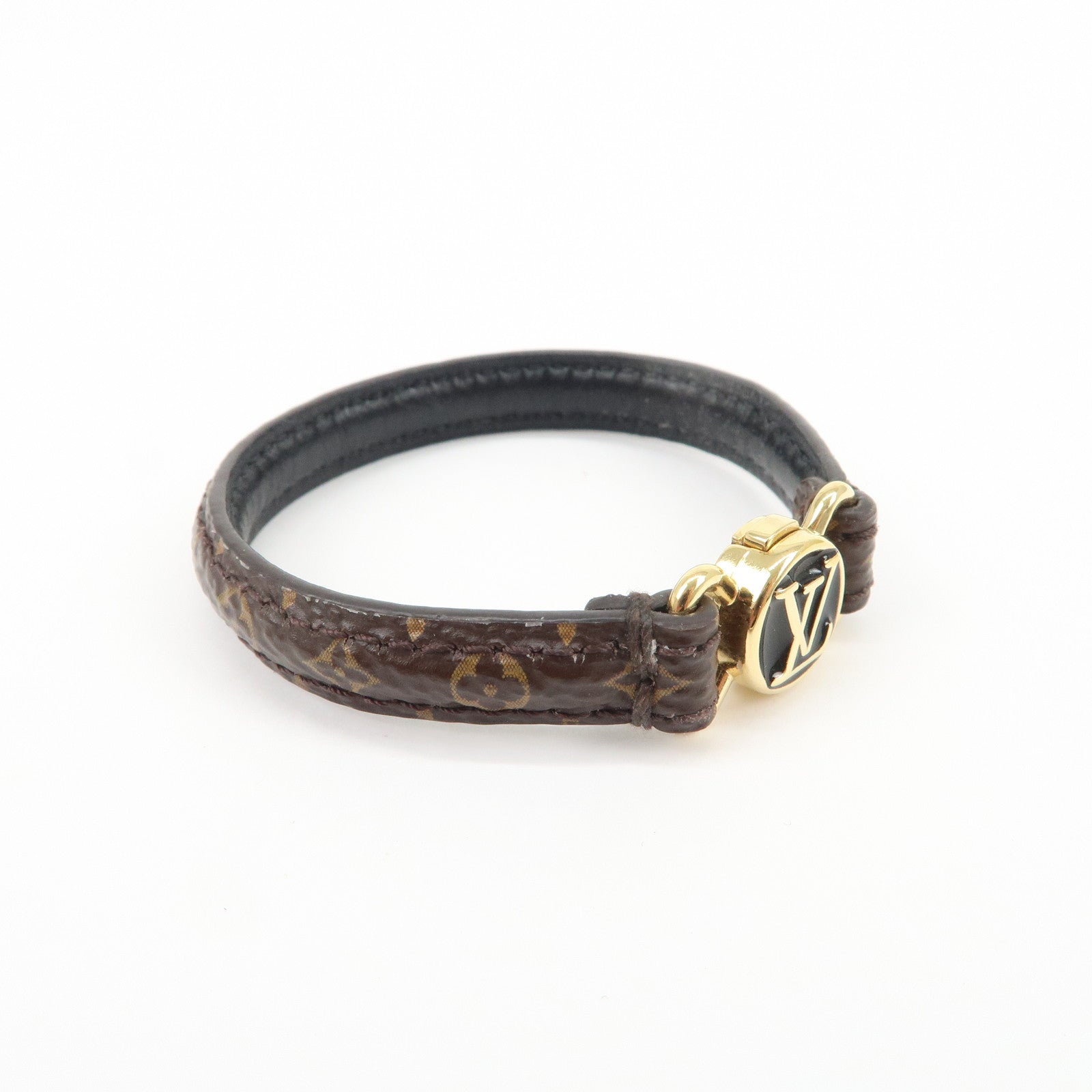 Louis Vuitton Monogram LV Click It Canvas Bracelet Brown M8026