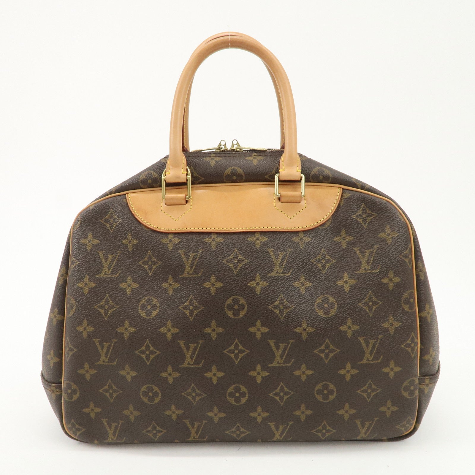 Louis Vuitton Monogram Deauville Hand Bag Brown M47270 Used