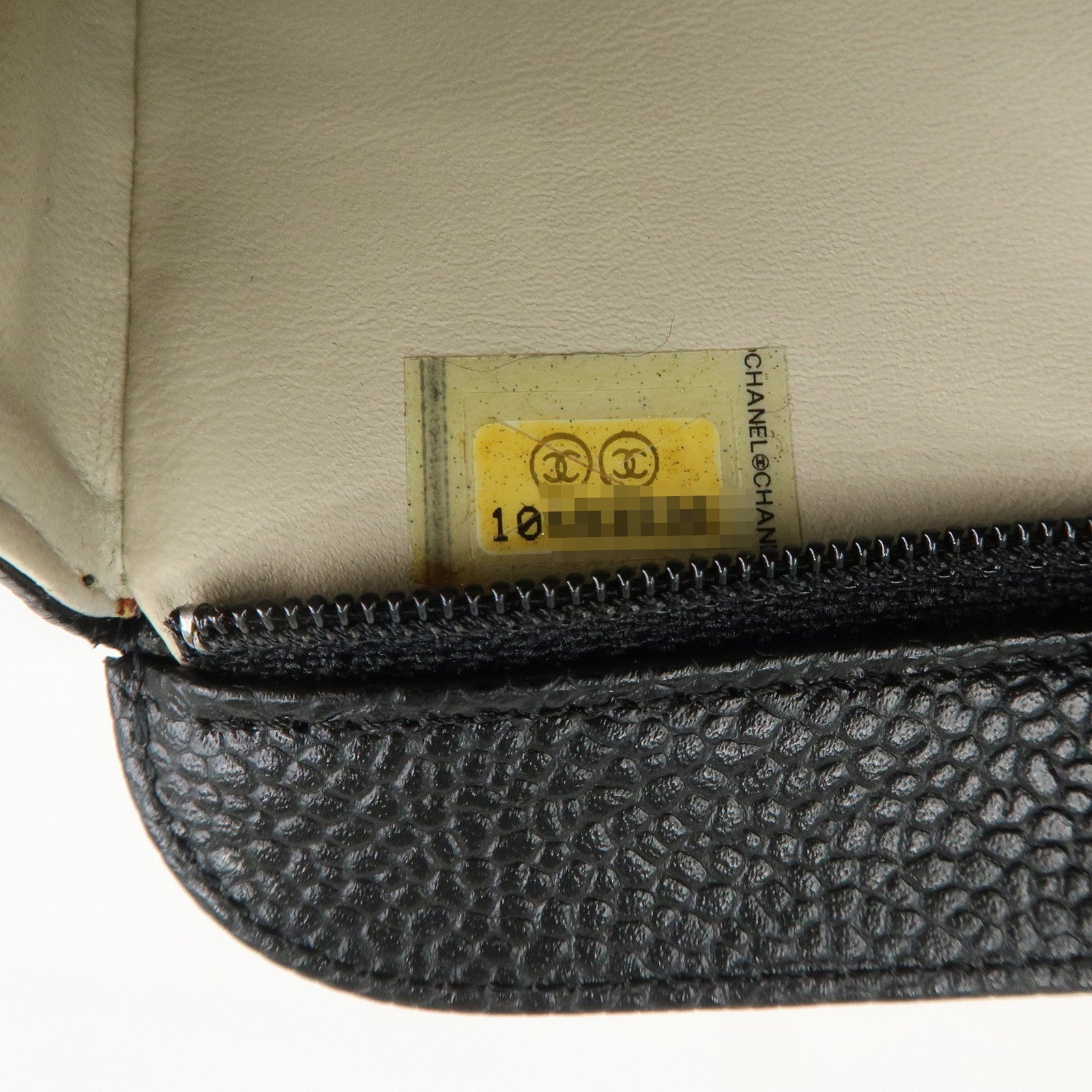 CHANEL COCO Mark Caviarskin Cosmetic Pouch Black