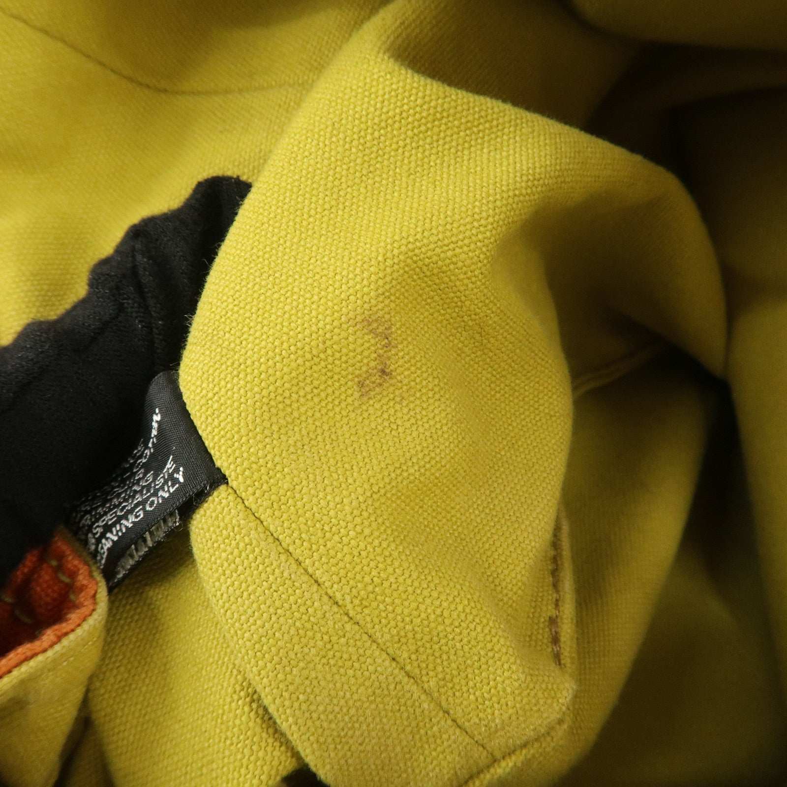 HERMES Leather Canvas Leather Porochon Mimil PM Shoulder Bag Orange Used