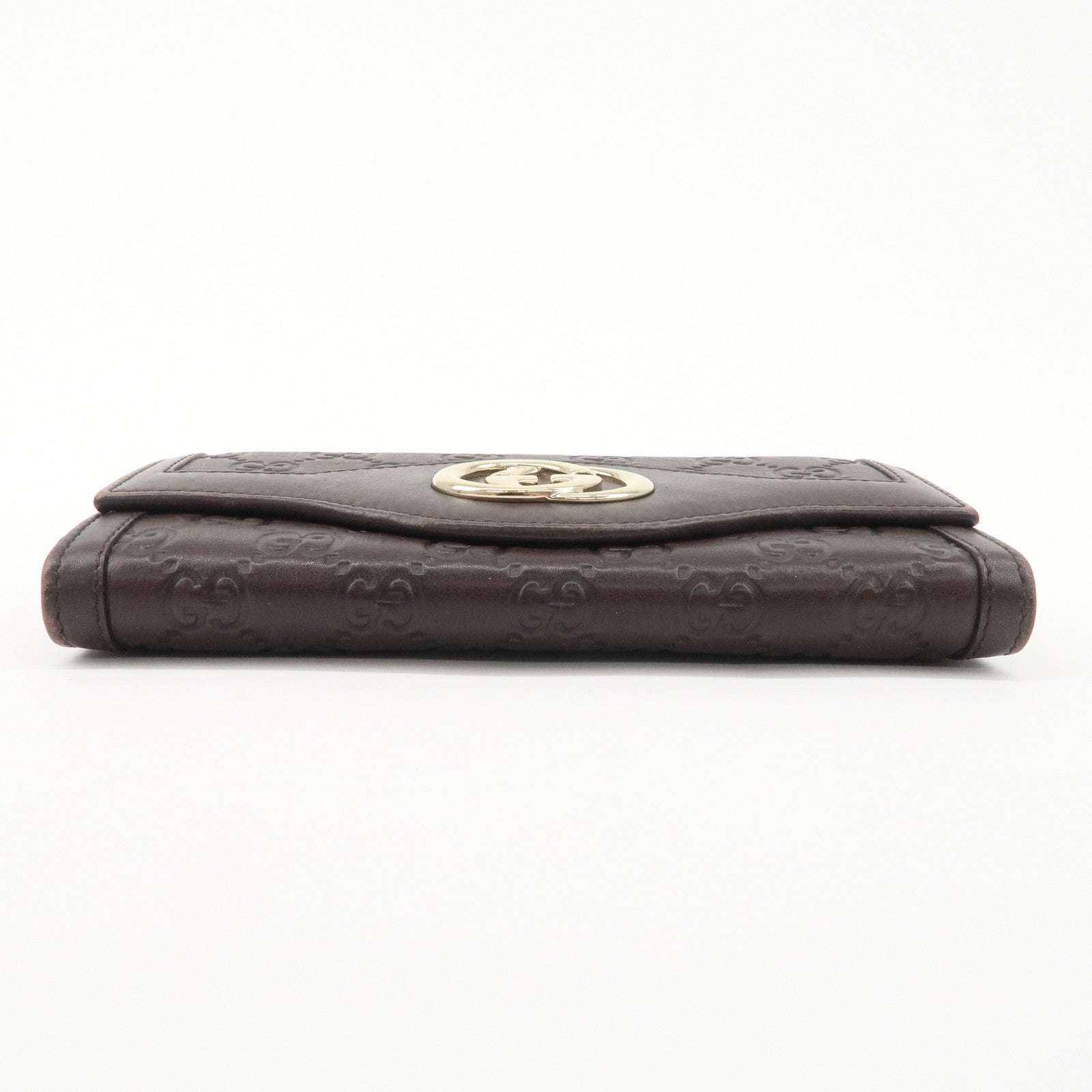 GUCCI Guccissima Interlocking GG Leather Bi-fold Wallet 282431 Used