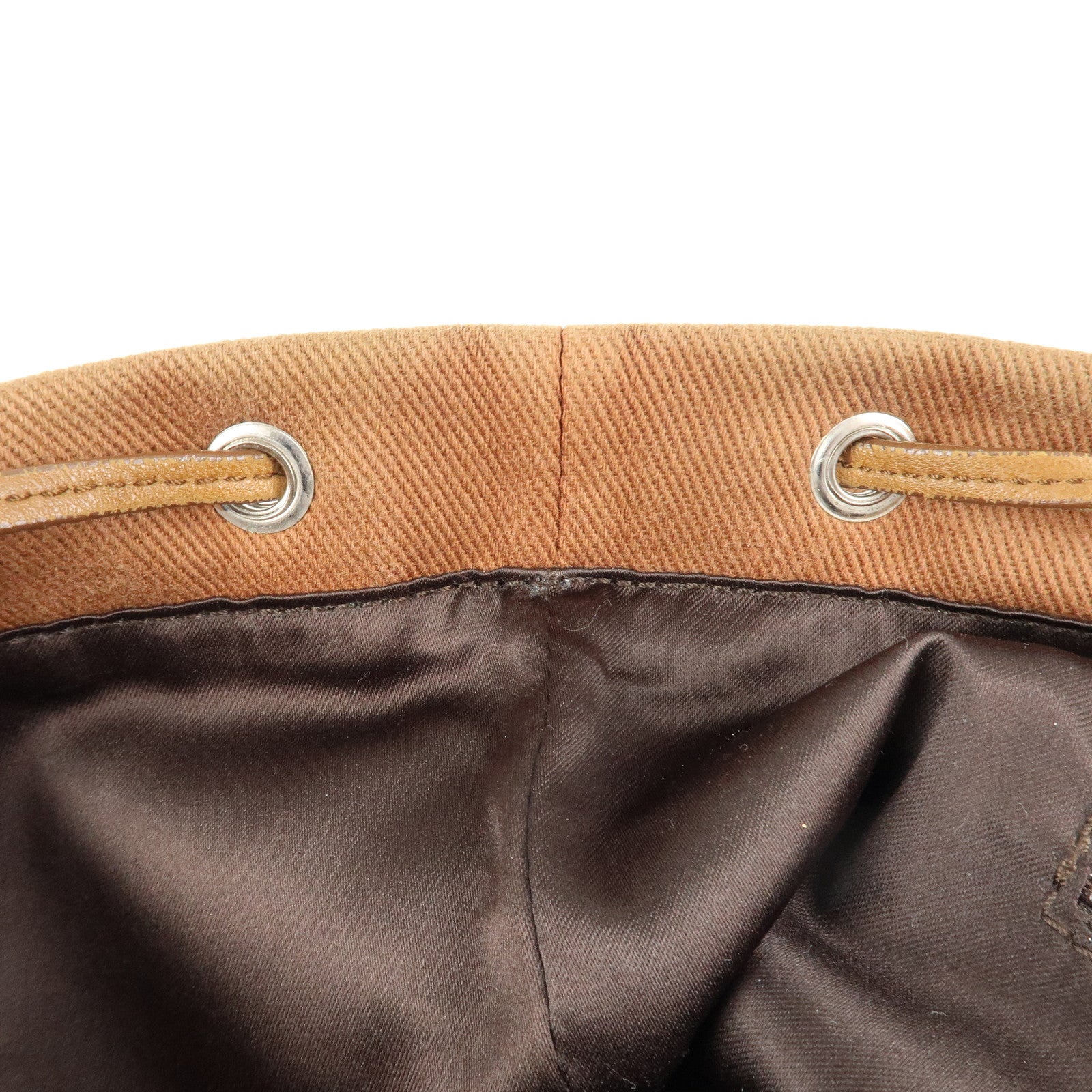 Saint Laurent Velour Canvas Leather Kahara Tote bag Shoulder Bag Brown Used