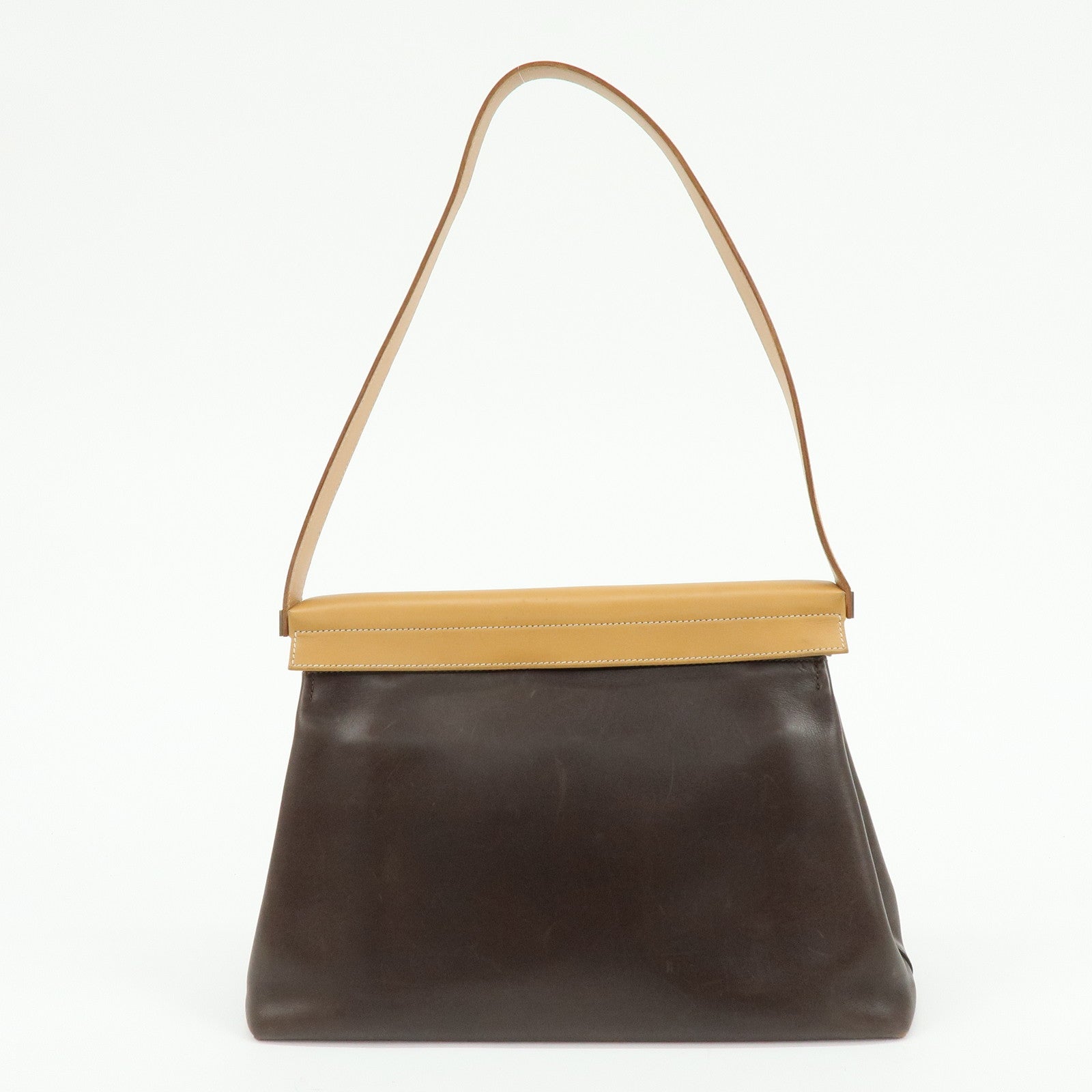 HERMES Yo Bag Crinoline Calf Leather ▢G Stamped Shoulder Bag Brown