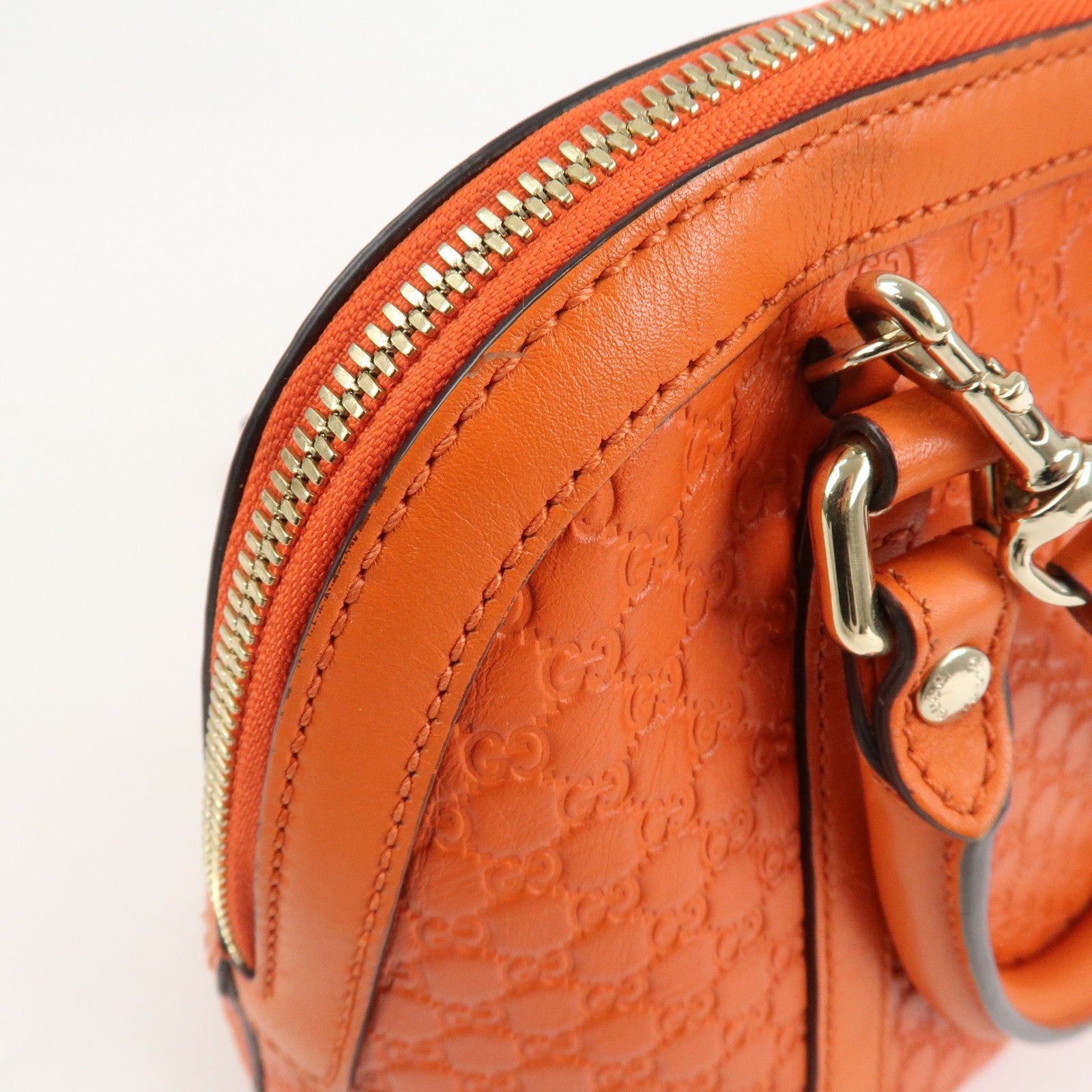 GUCCI Micro Guccissima 2Way Hand Bag Shoulder Bag Orange 449654