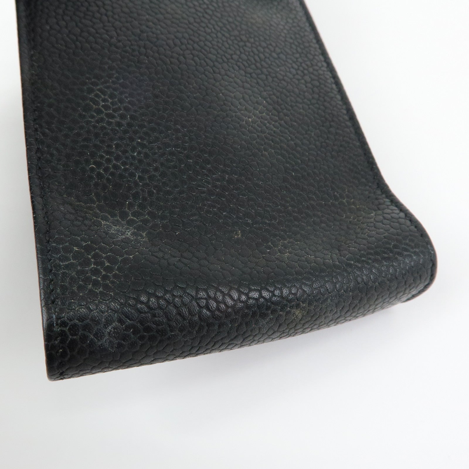 CHANEL COCO Mark Caviarskin Glasses Case Black