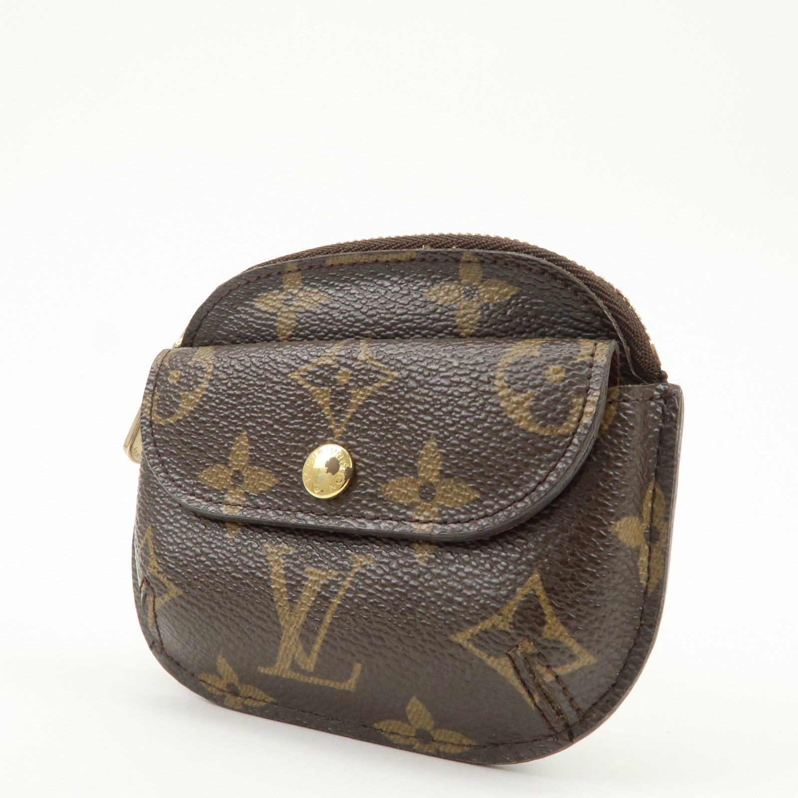 Louis Vuitton Monogram Porte Monnaie Shilling Coin Case M60025 Used