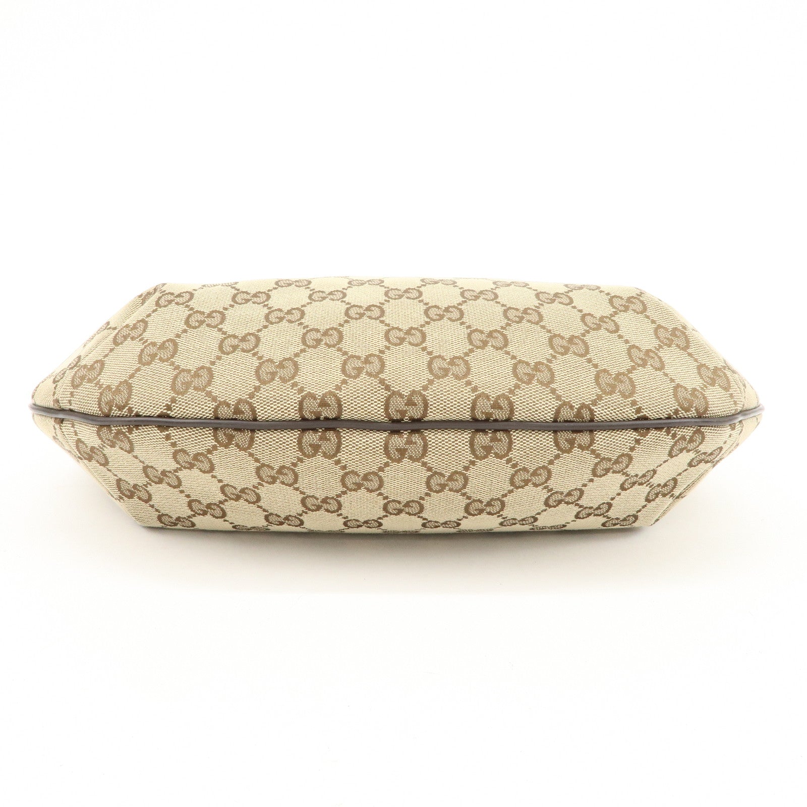 GUCCI Sherry GG Canvas Leather Shoulder Bag Beige Brown 181092