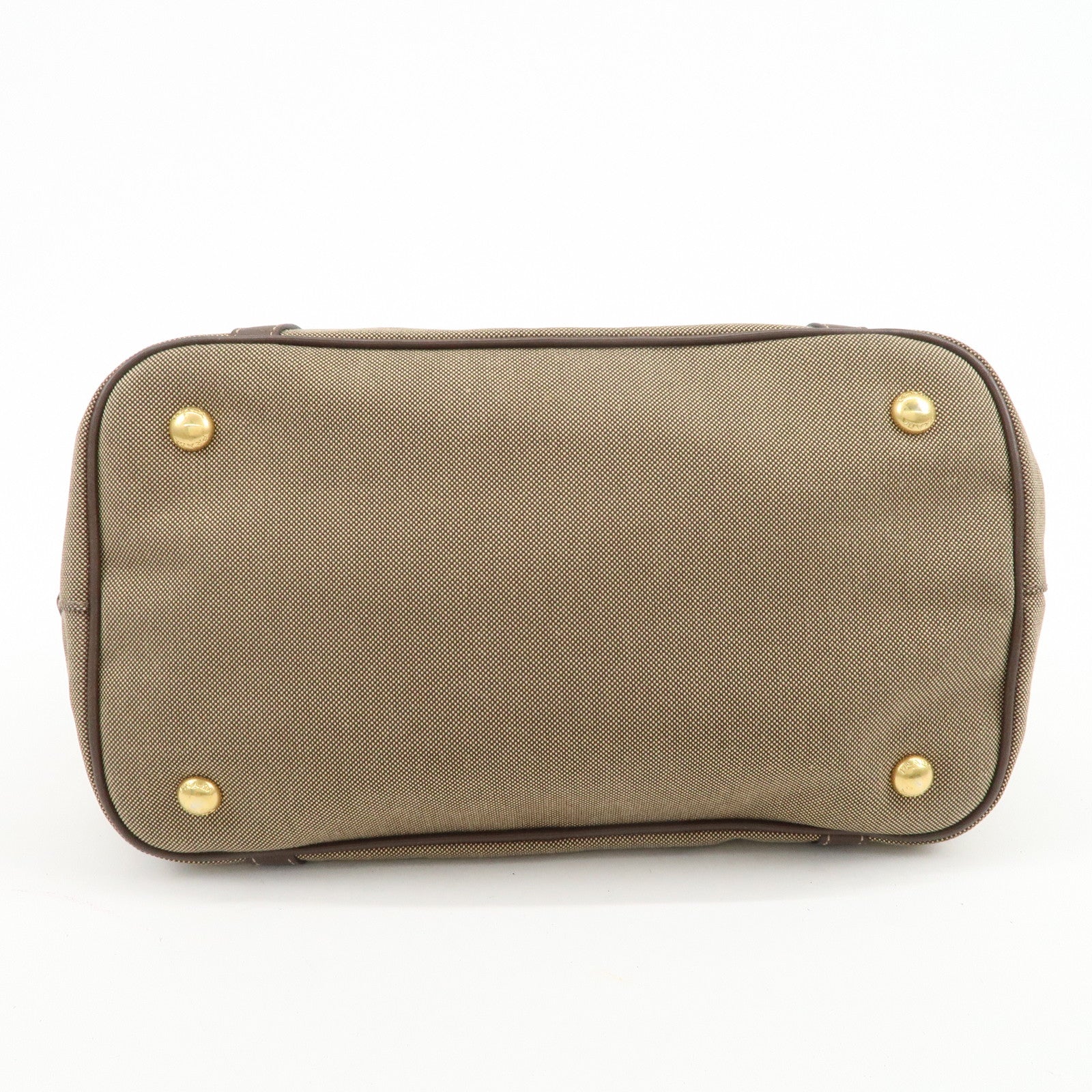 PRADA Jaguard Canvas Leather 2Way Tote Bag Shoulder Bag BN1841