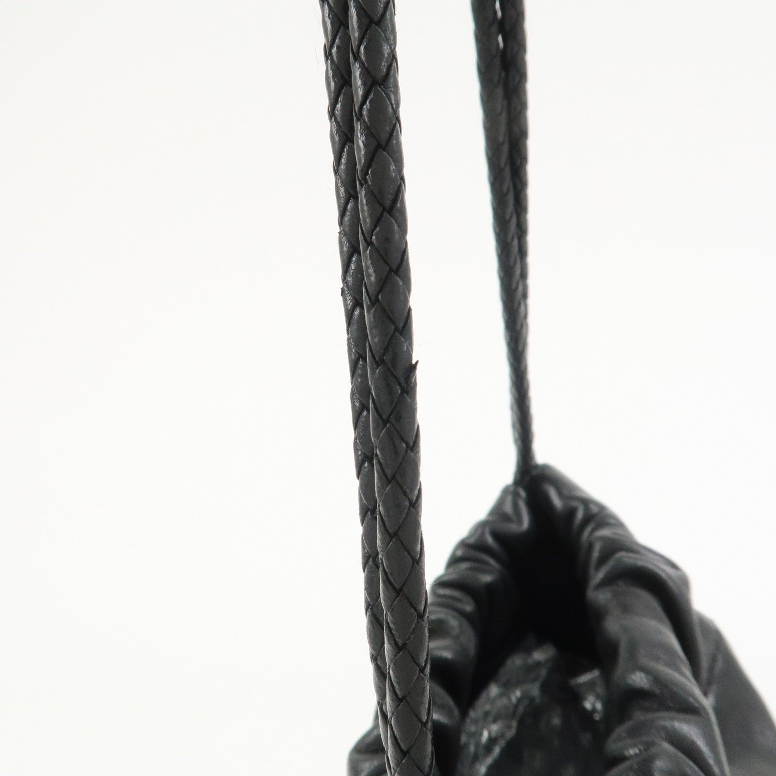 JIMMY CHOO Star Studs Leather Shoulder Bag Hand Bag Black