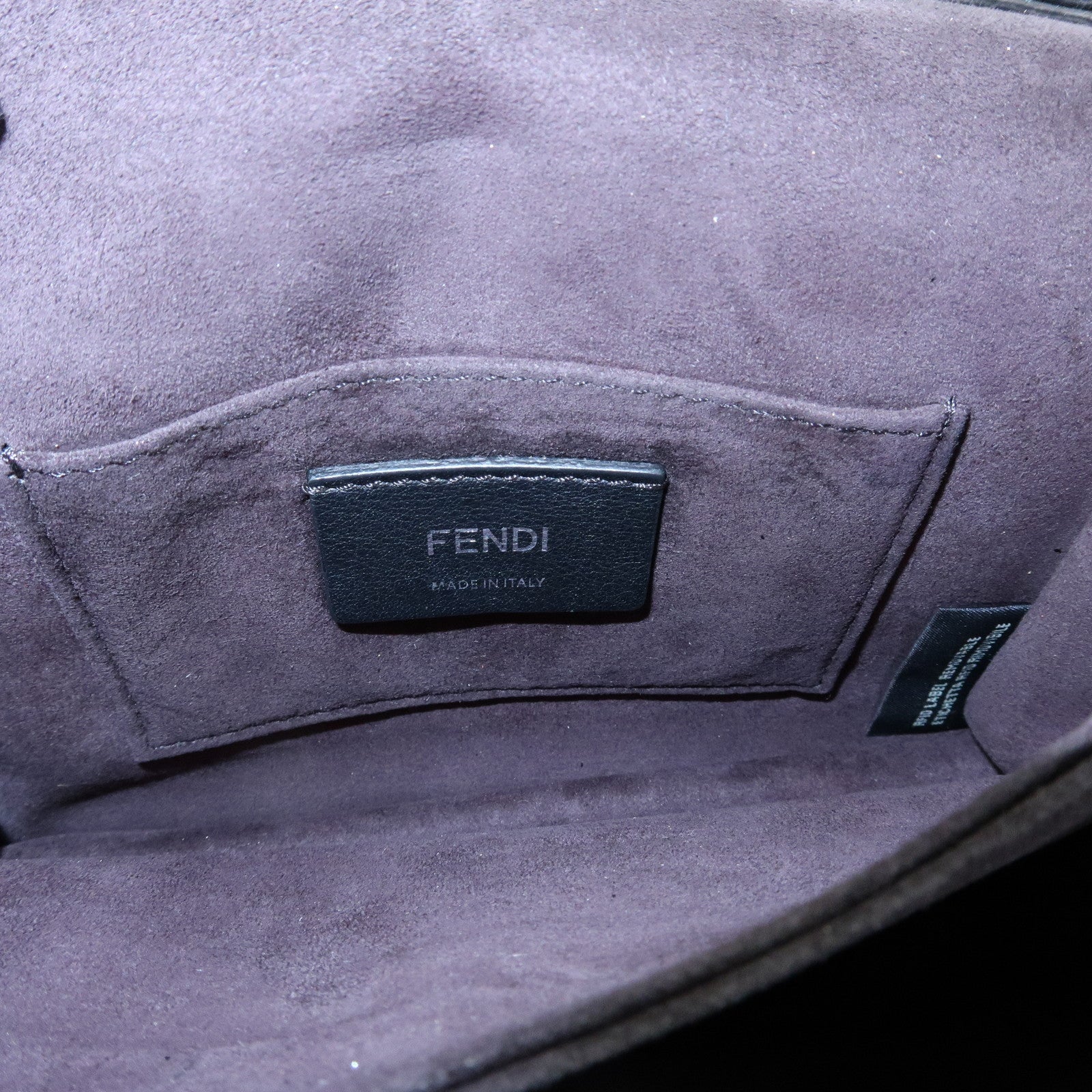 FENDI Kan I Mini Leather Chain Shoulder Crossbody Bag Black 8M0381