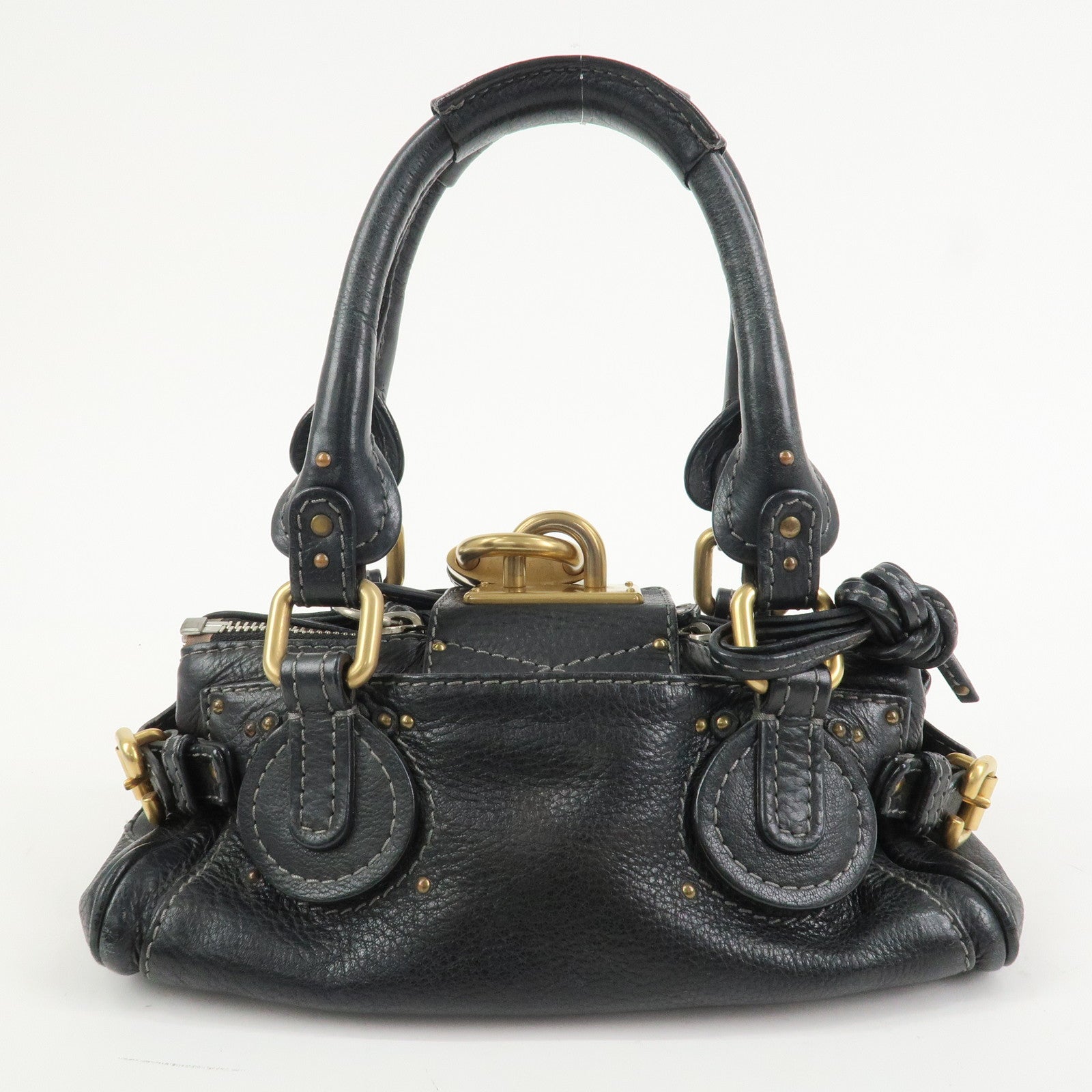 Chloe Paddington Leather Hand Bag Shoulder Bag Black