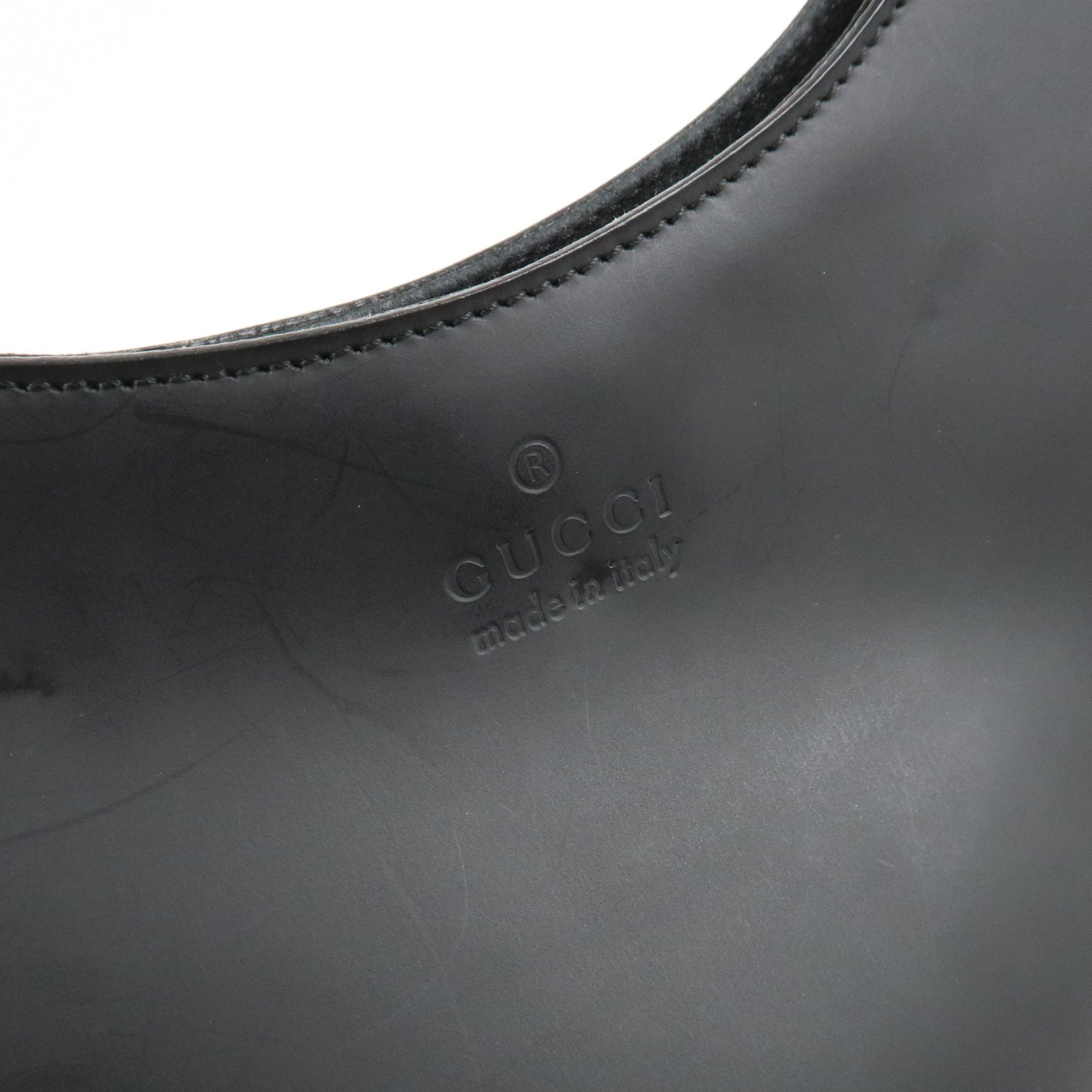 GUCCI Bamboo Handle Shoulder Bag Hand Bag Black Red 001.3739