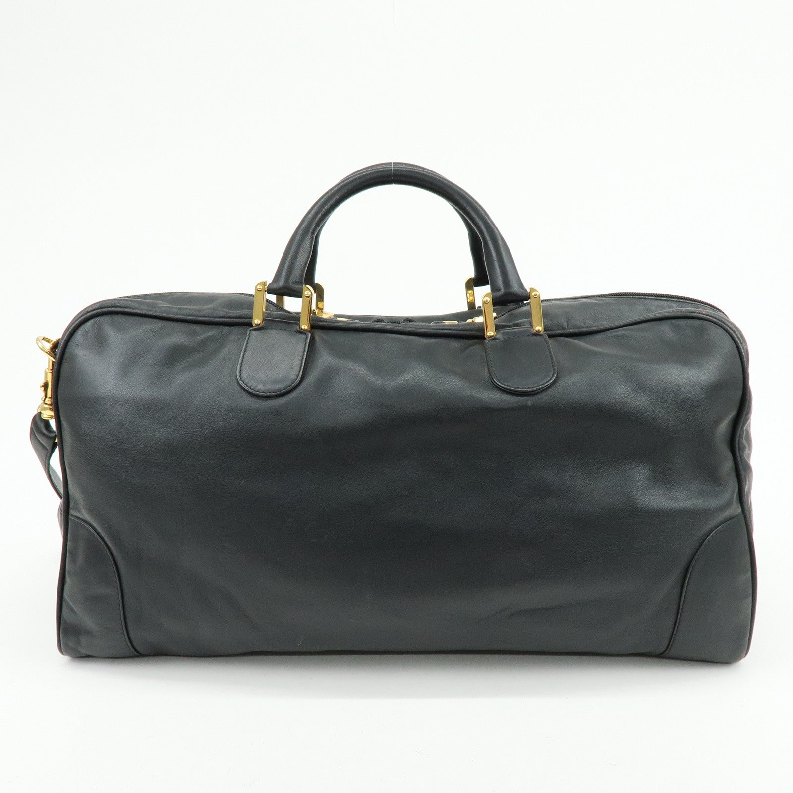LOEWE Anagram Calf Leather 2Way Bag Boston Bag Black