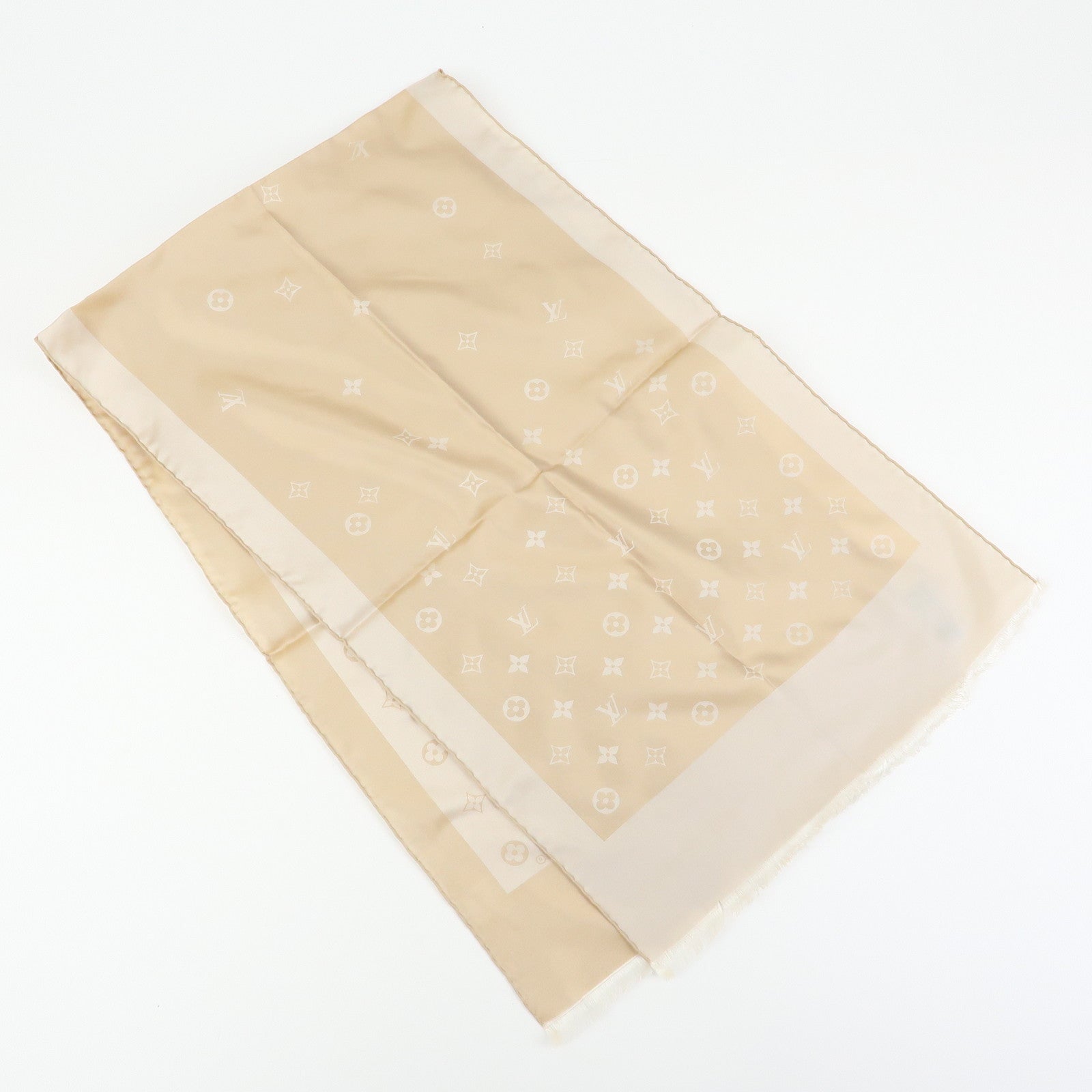 Louis Vuitton Echarpe Capri Silk 100% Scarf Beige M71051