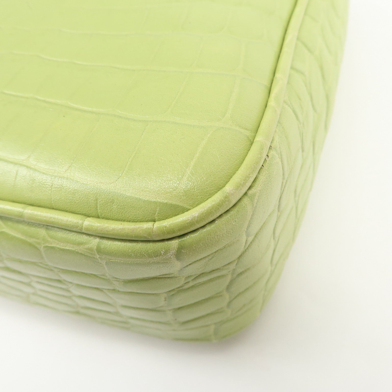 Ferragamo Gancini Embossed Leather Shoulder Bag Light Green