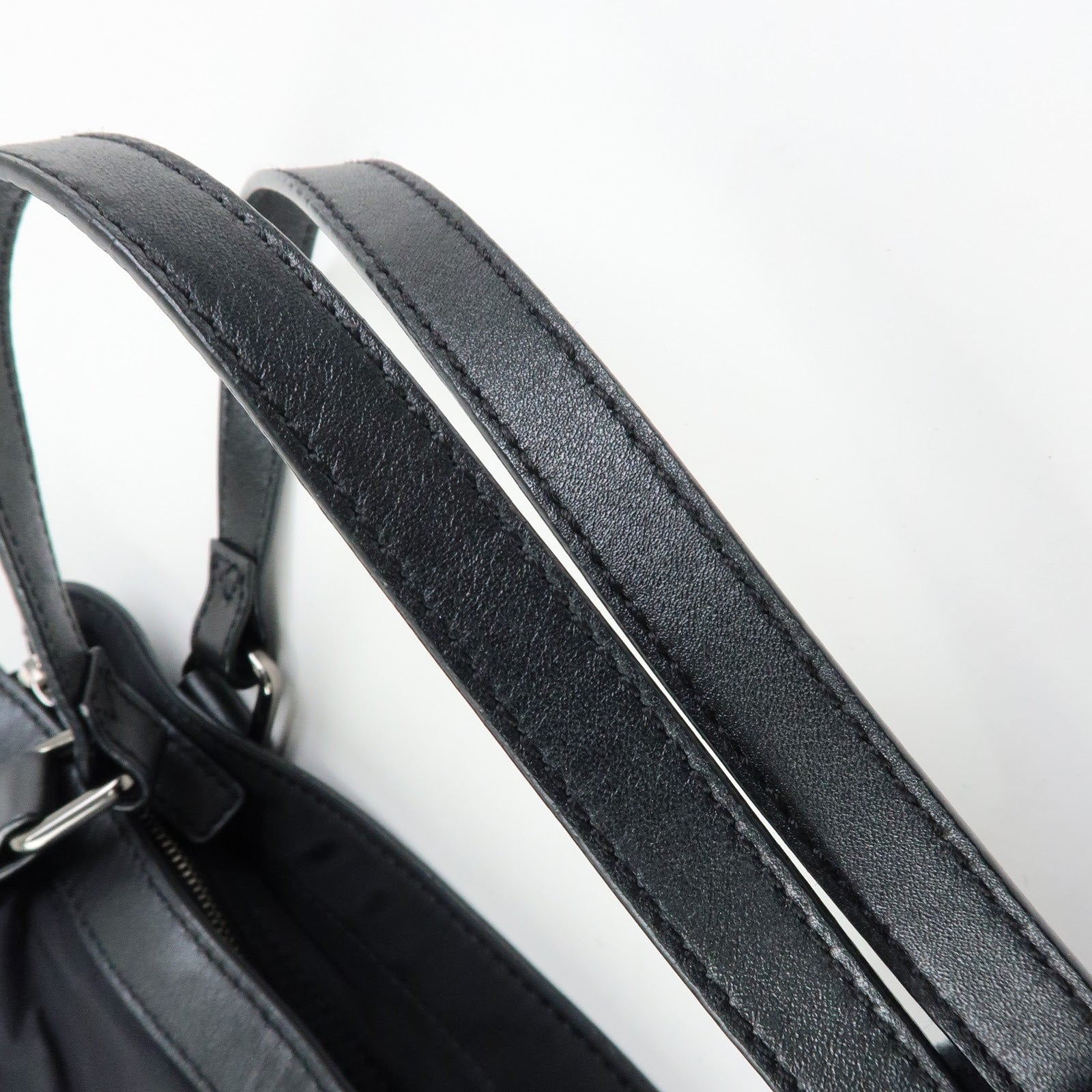 BURBERRY Nylon Leather Tote Bag Shoulder Bag Black