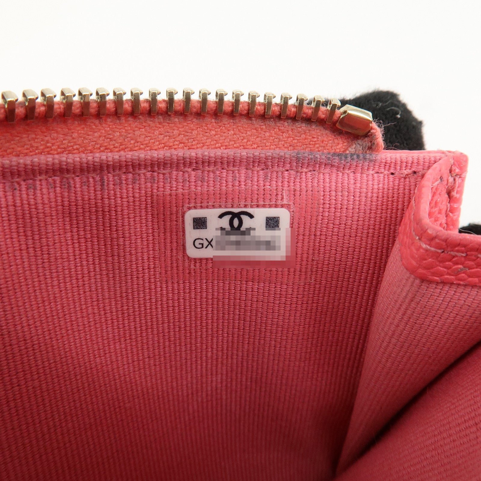 CHANEL Matelasse Caviarskin Card Case Coin Case Pink AP2570 Used