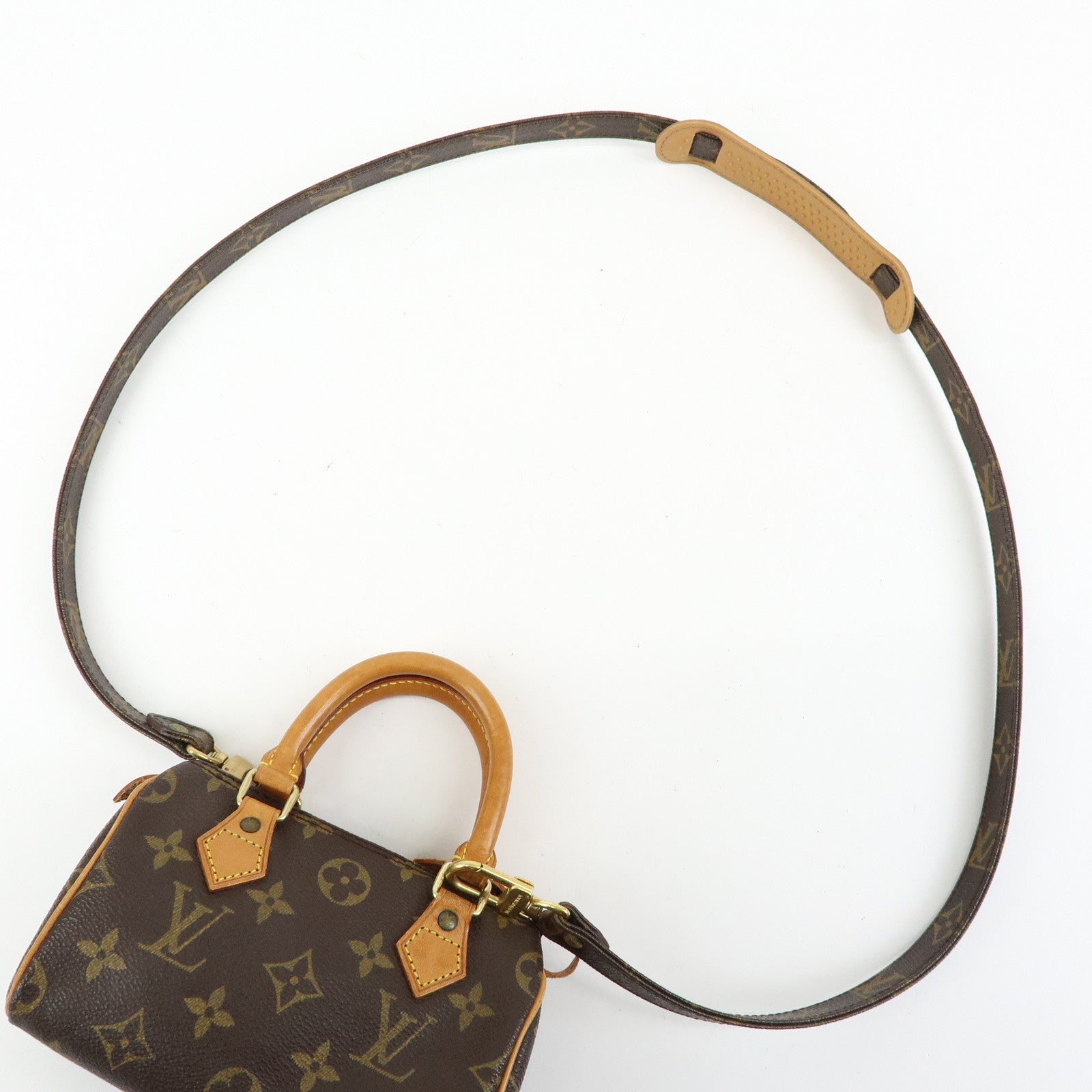 Louis Vuitton Monogram Mini Speedy Hand Shoulder Bag Brown M41534