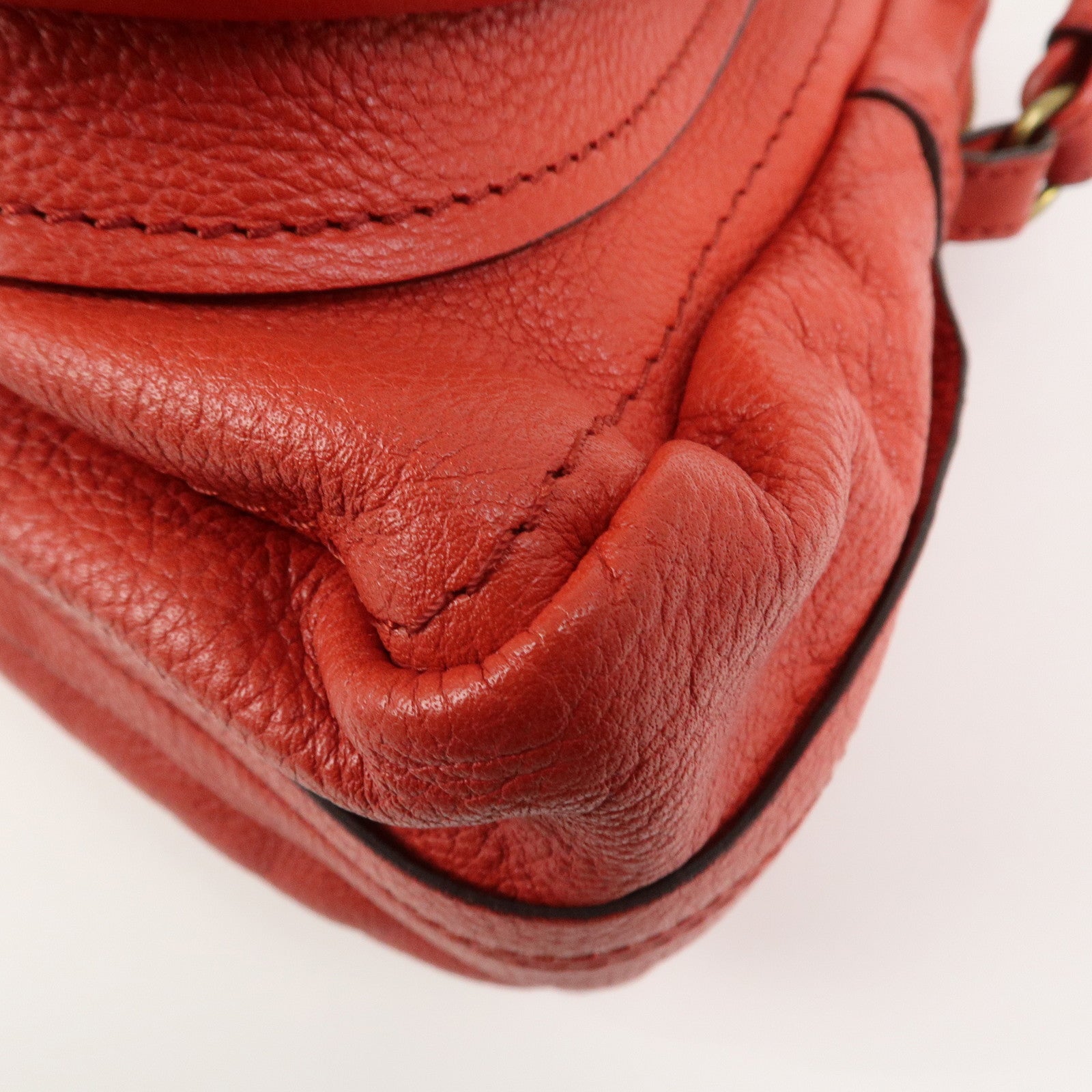 Chloe Paraty Leather 2Way Bag Shoulder Bag Hand Bag Red 031157