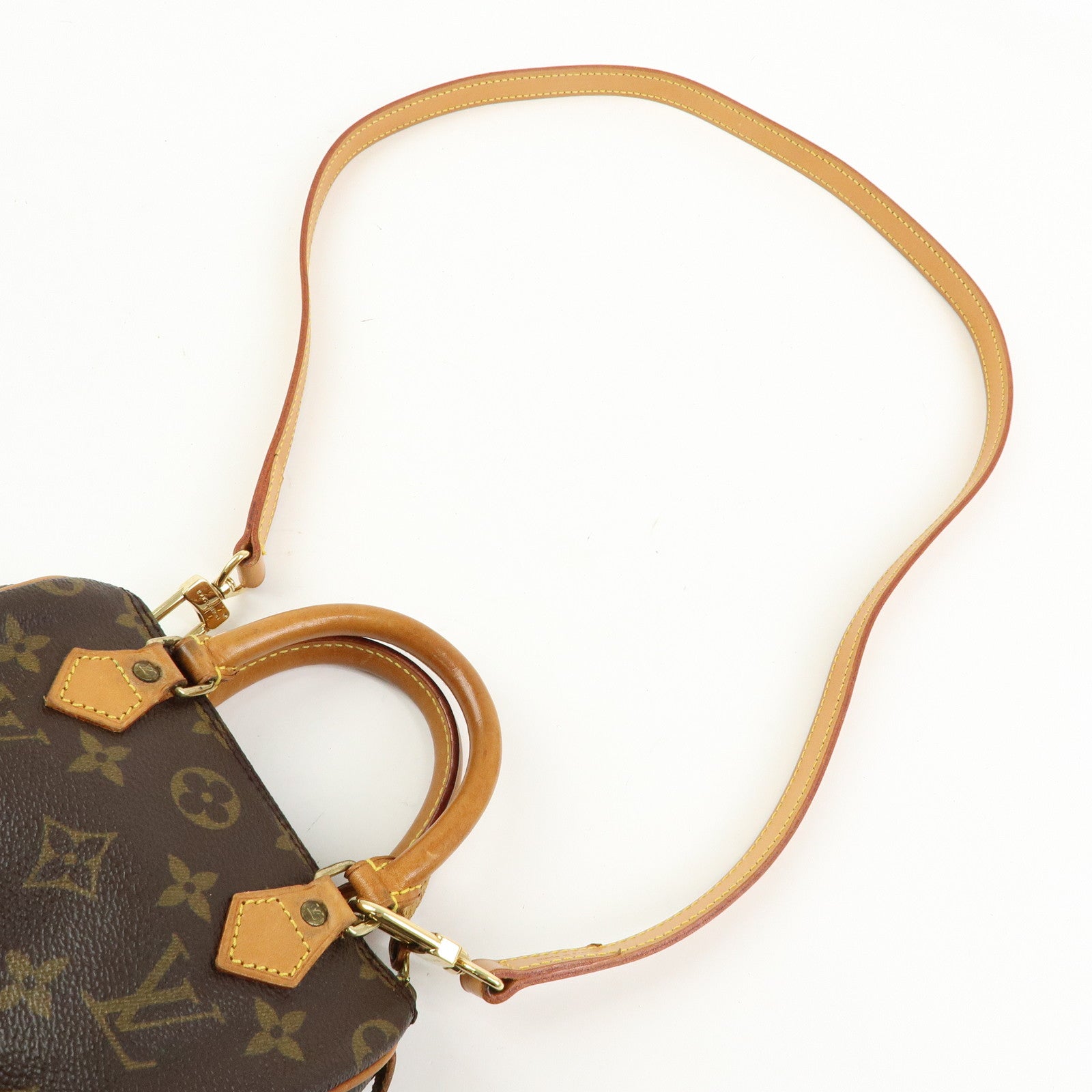 Louis Vuitton Monogram Mini Speedy Hand Bag & Strap Brown M41534